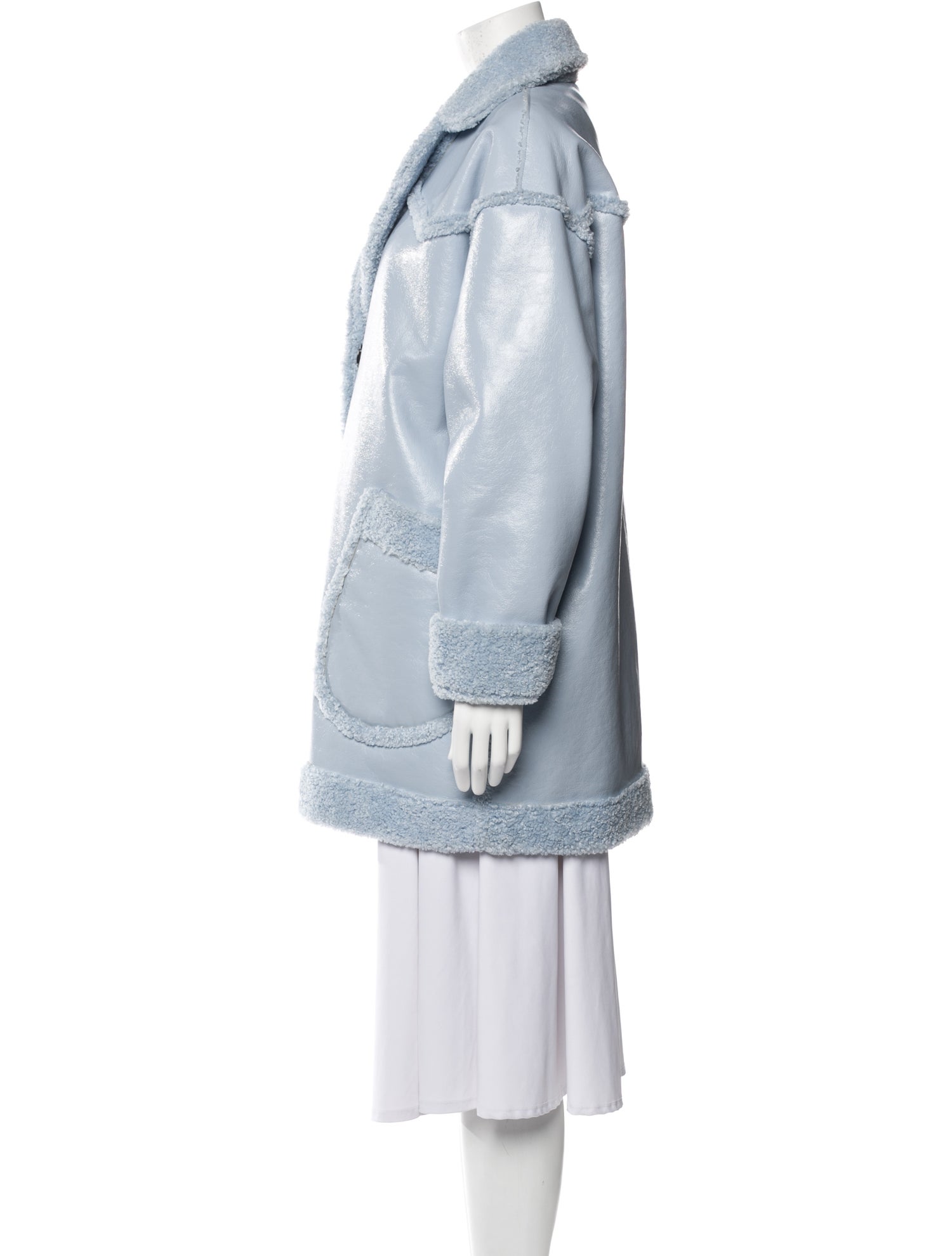 Opening Ceremony Leather Faux Fur Coat