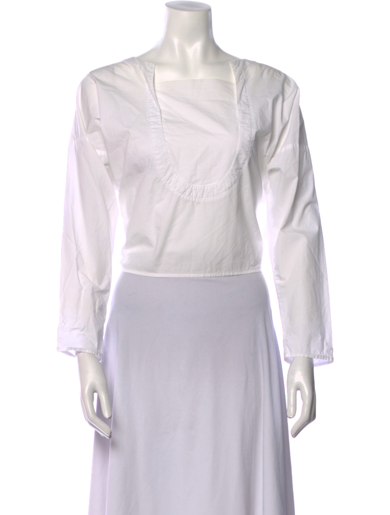 Opening Ceremony Square Neckline Long Sleeve Crop Top