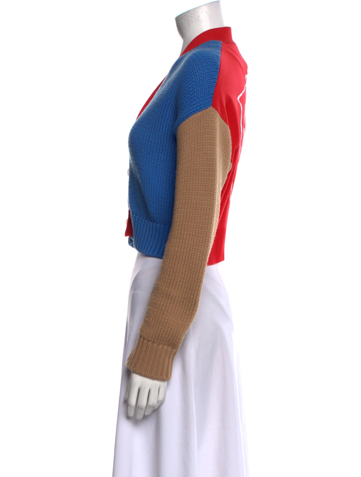 Opening Ceremony Colorblock Pattern V-Neck Sweater