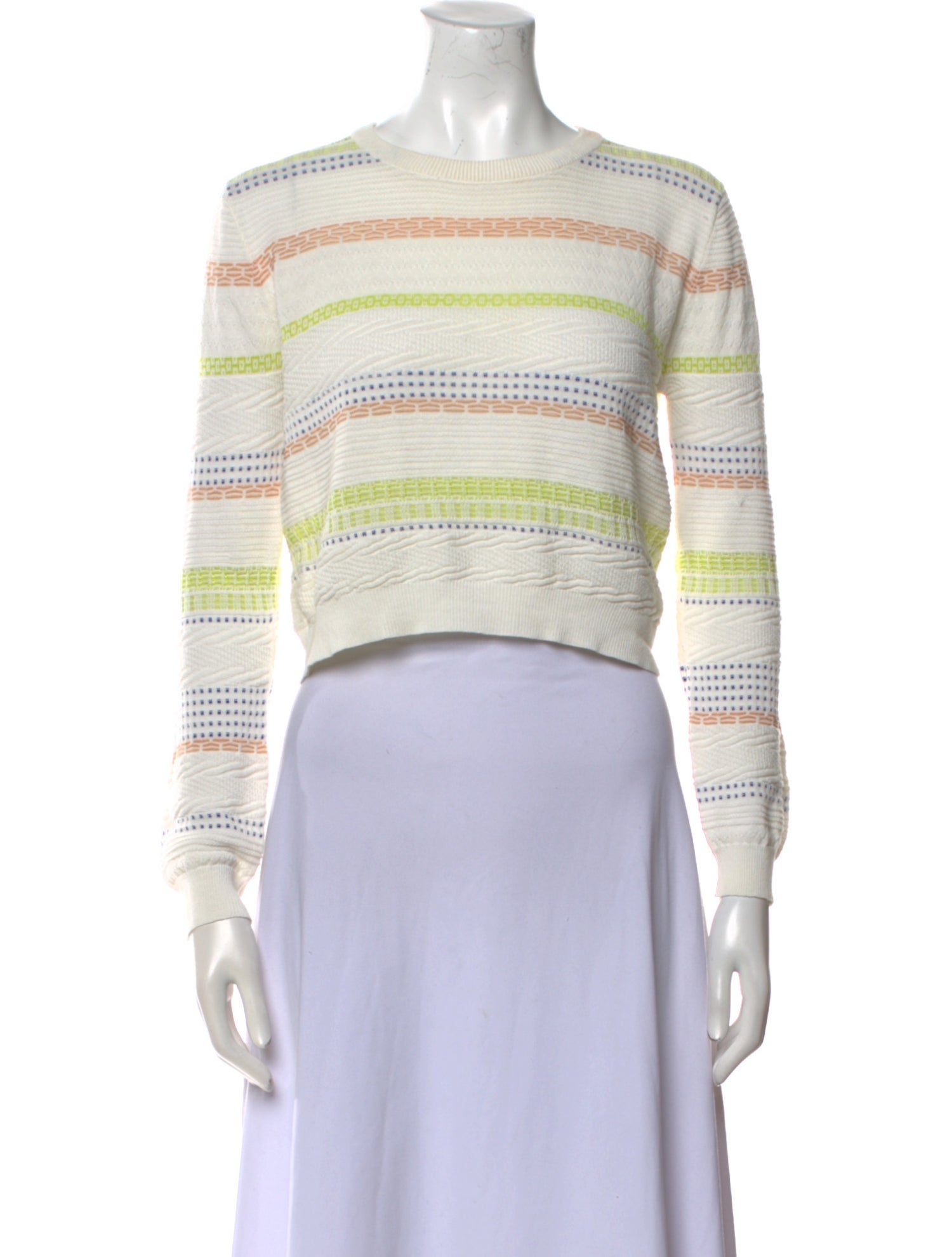 Opening Ceremony Striped Crew Neck Crop Top