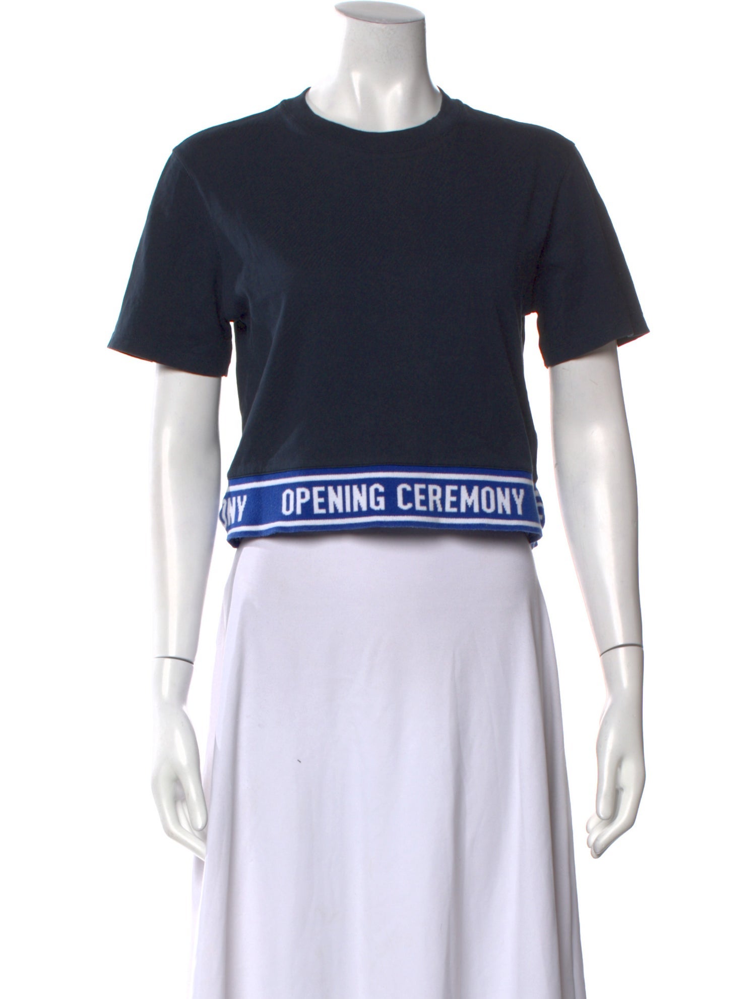 Opening Ceremony Crew Neck Short Sleeve Crop Top