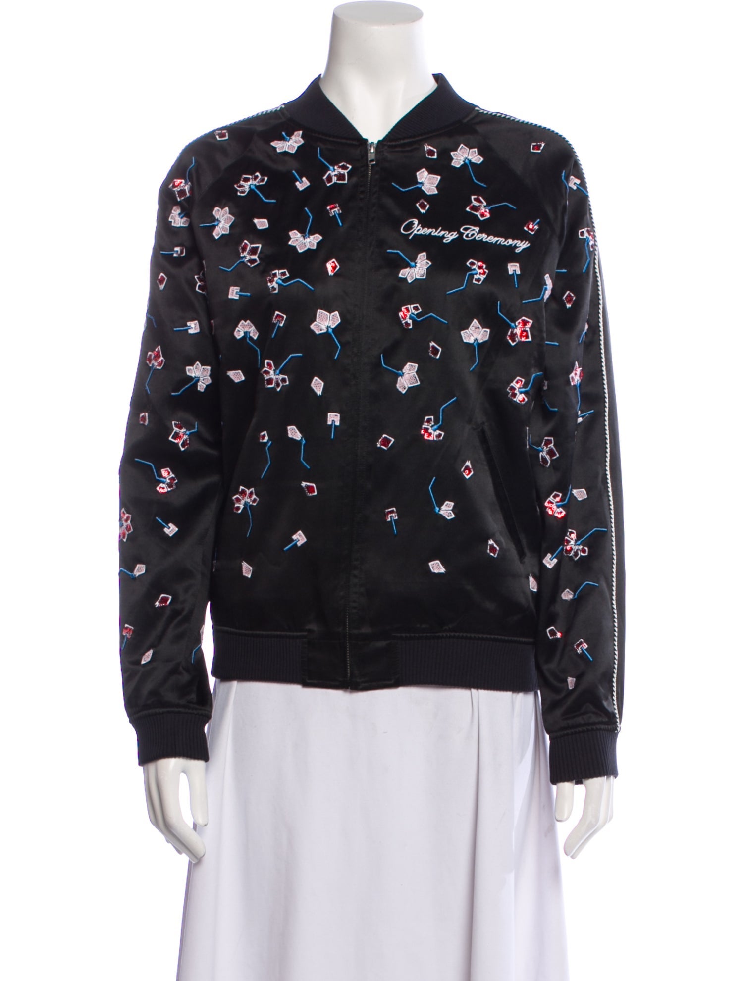 Opening Ceremony Silk Printed Bomber Jacket