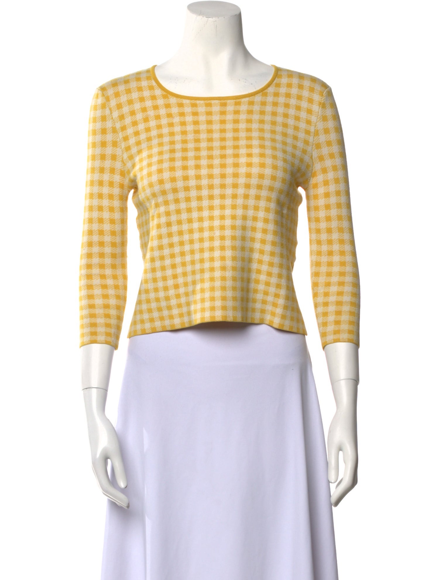 Opening Ceremony Plaid Print Bateau Neckline Crop Top