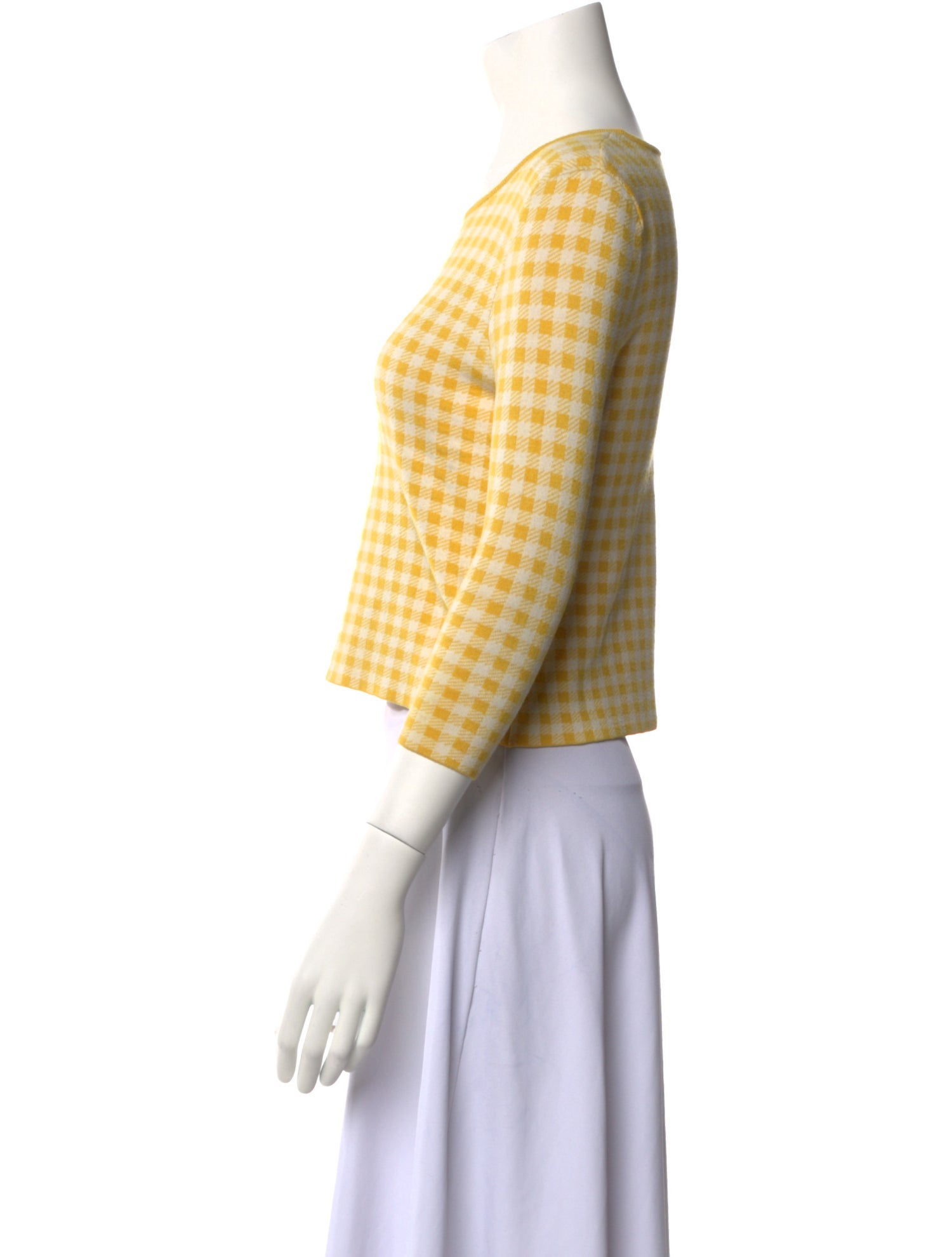 Opening Ceremony Plaid Print Bateau Neckline Crop Top