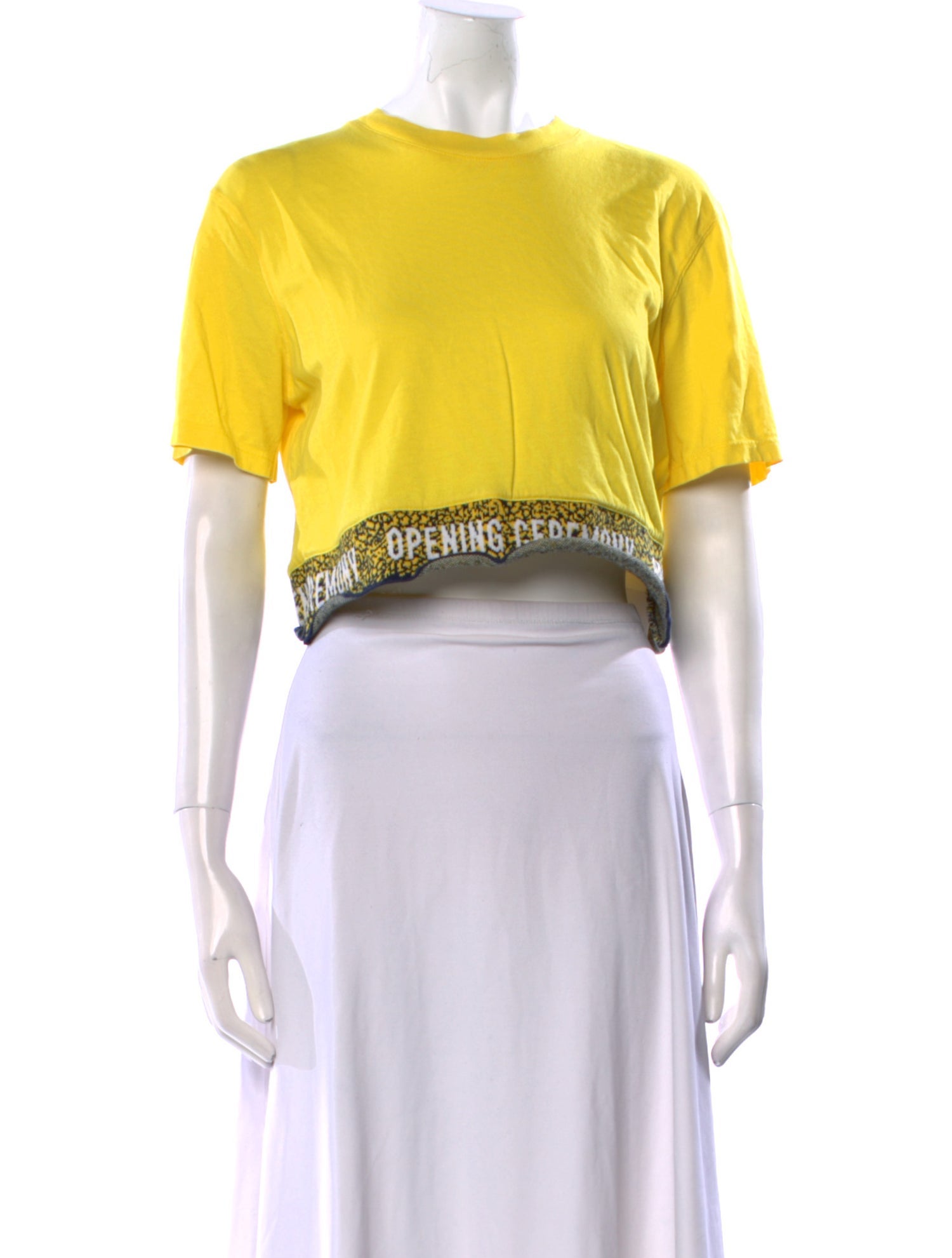 Opening Ceremony Crew Neck Short Sleeve Crop Top