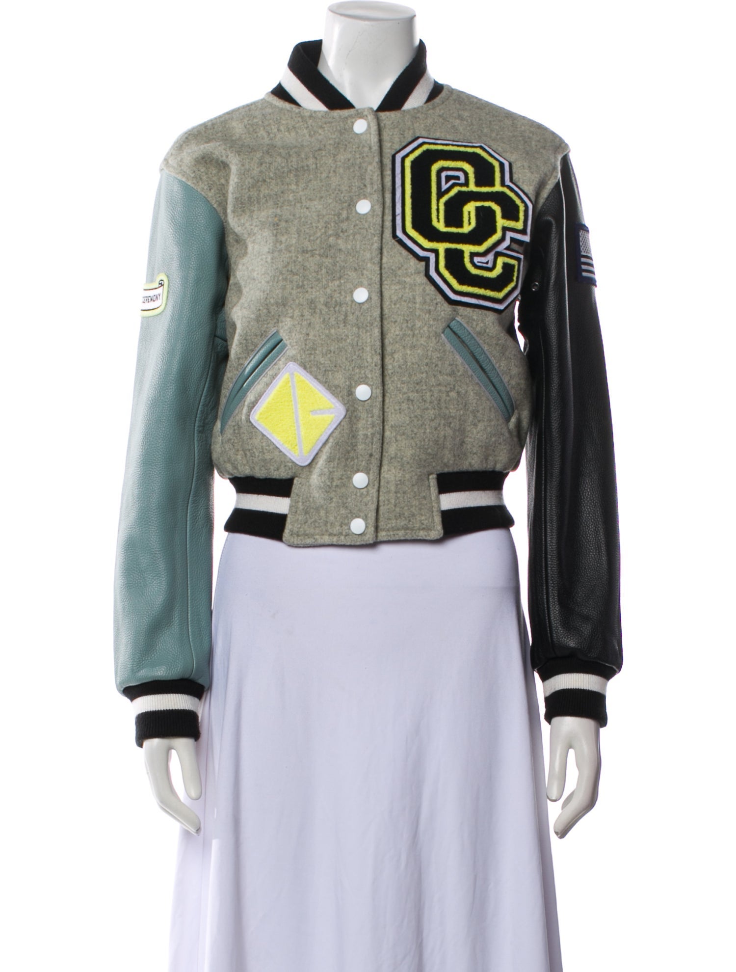 Opening Ceremony Wool Graphic Print Bomber Jacket