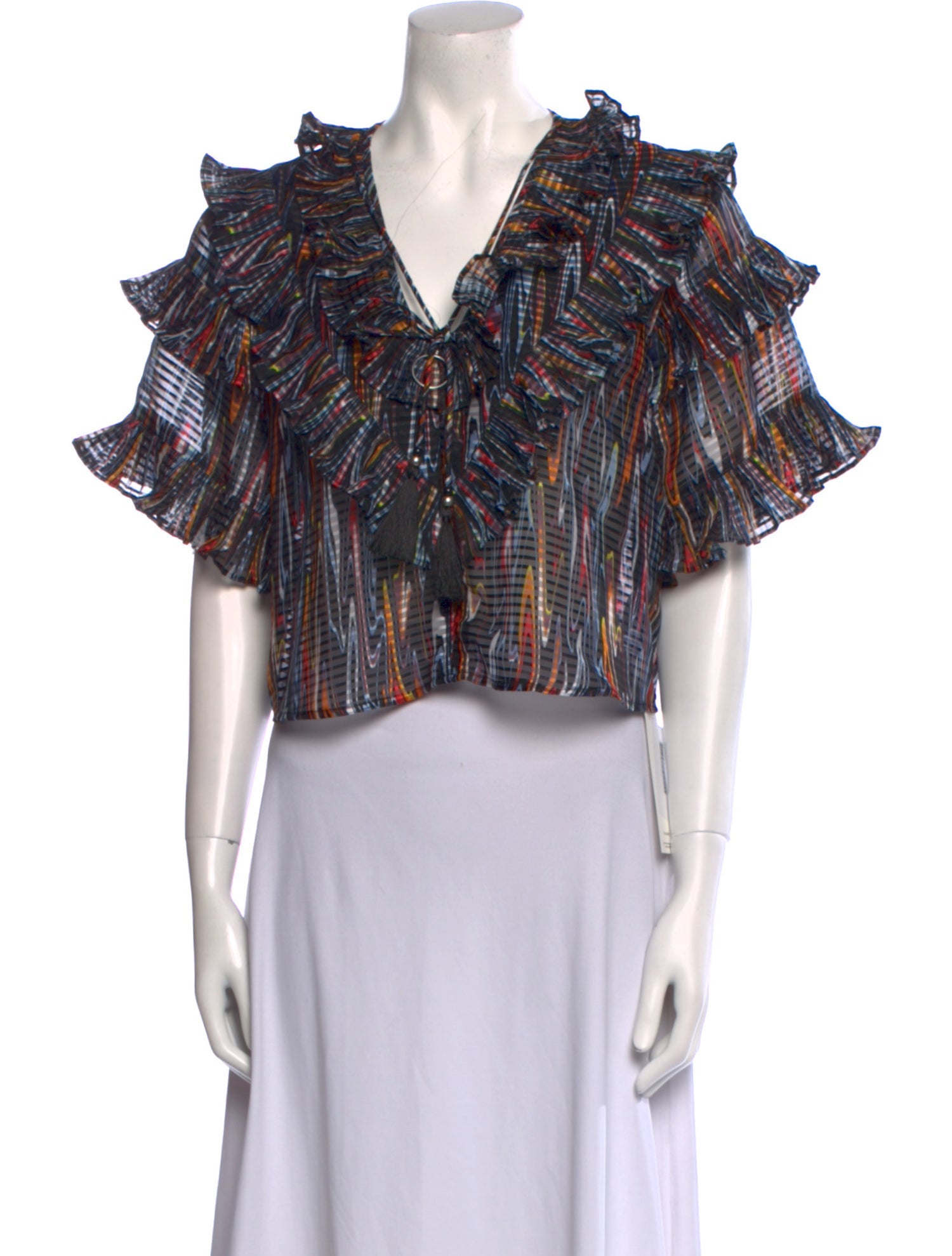 Opening Ceremony Plaid Print V-Neck Crop Top w/ Tags