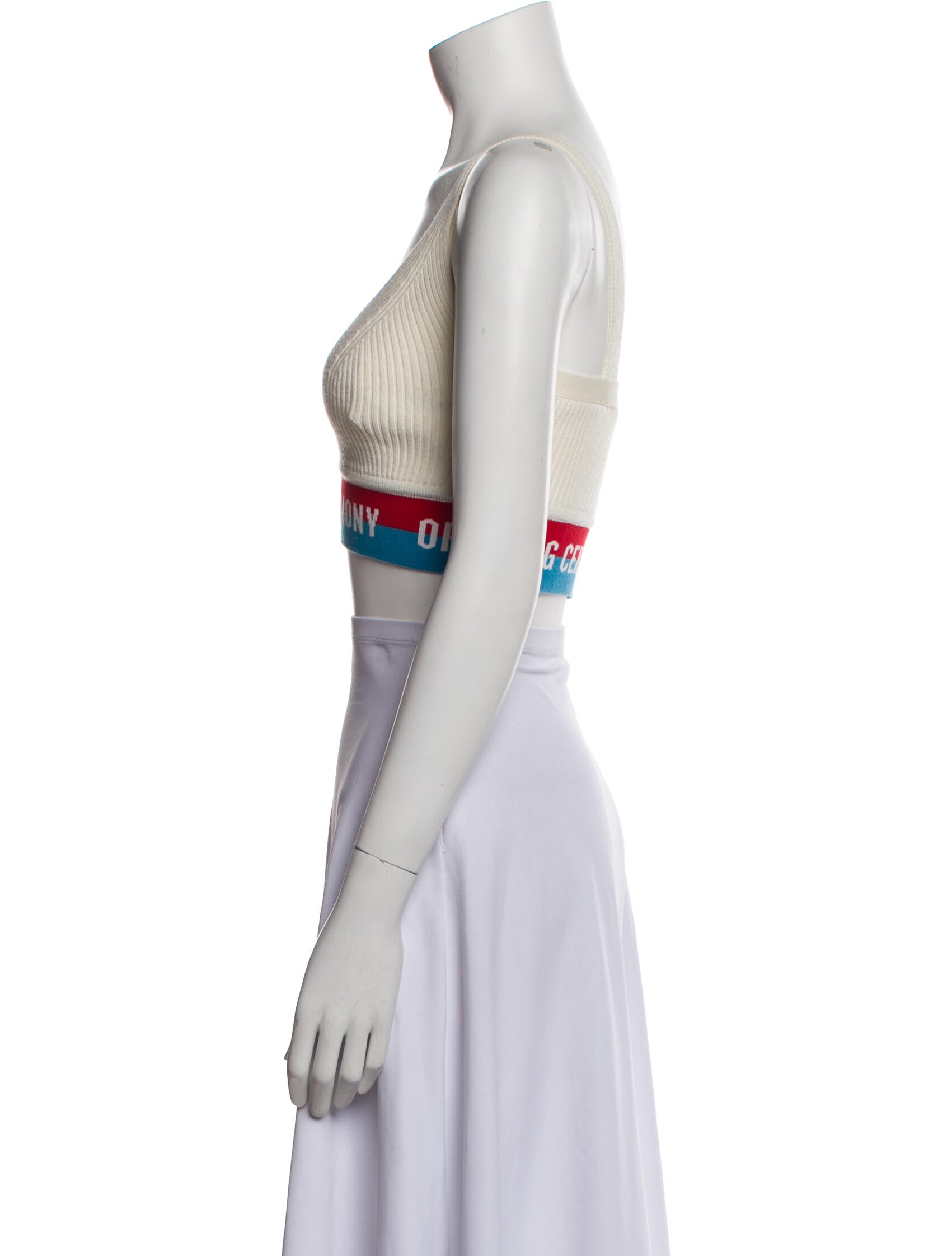 Opening Ceremony Graphic Print V-Neck Crop Top