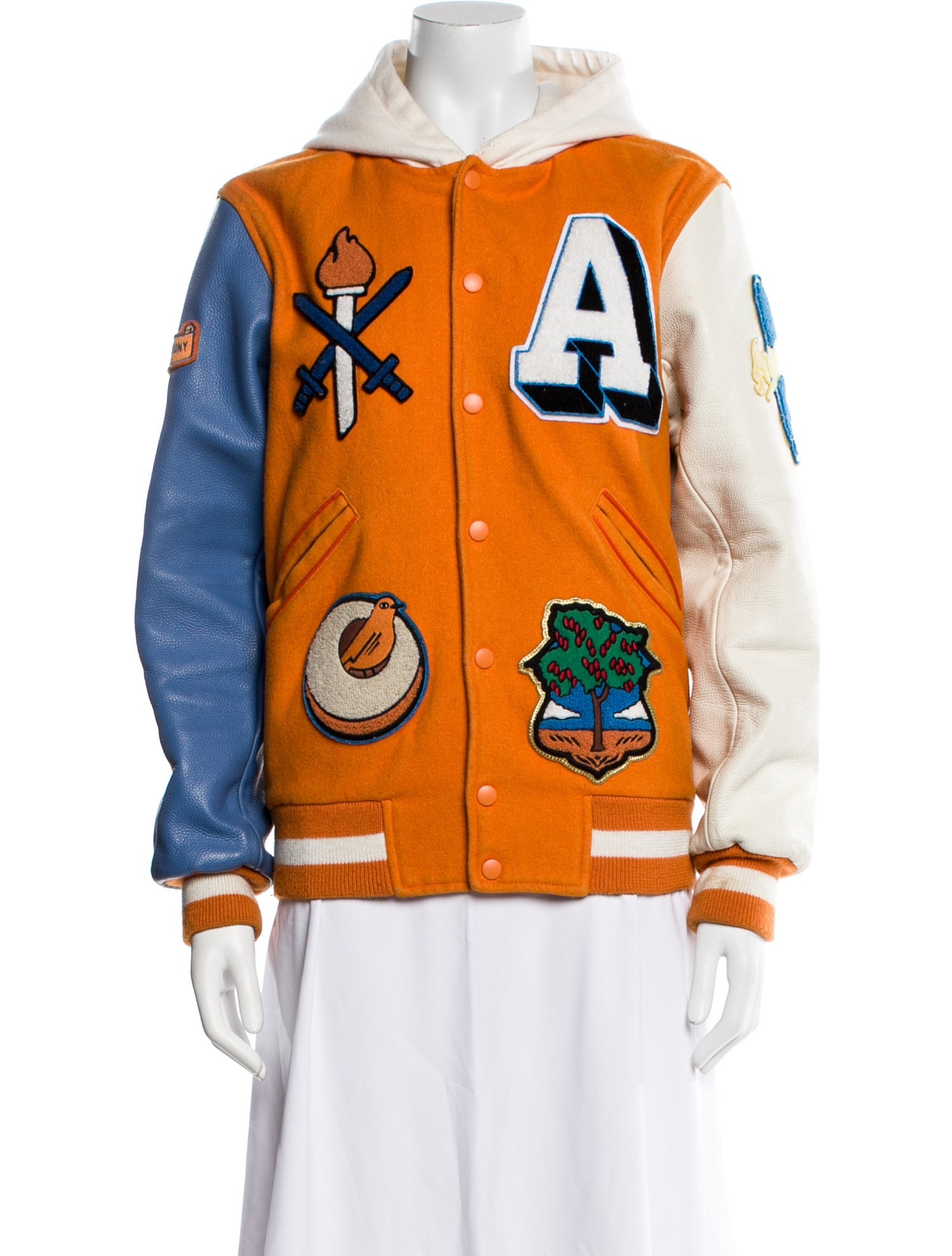 Opening Ceremony Wool Graphic Print Bomber Jacket