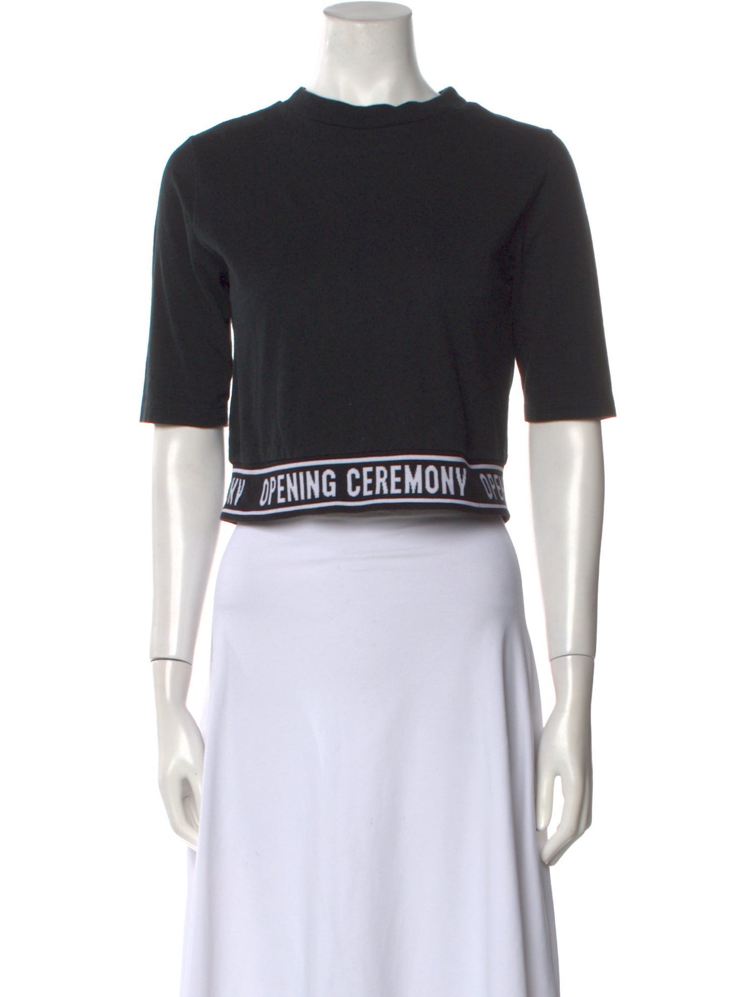 Opening Ceremony Crew Neck Short Sleeve Crop Top