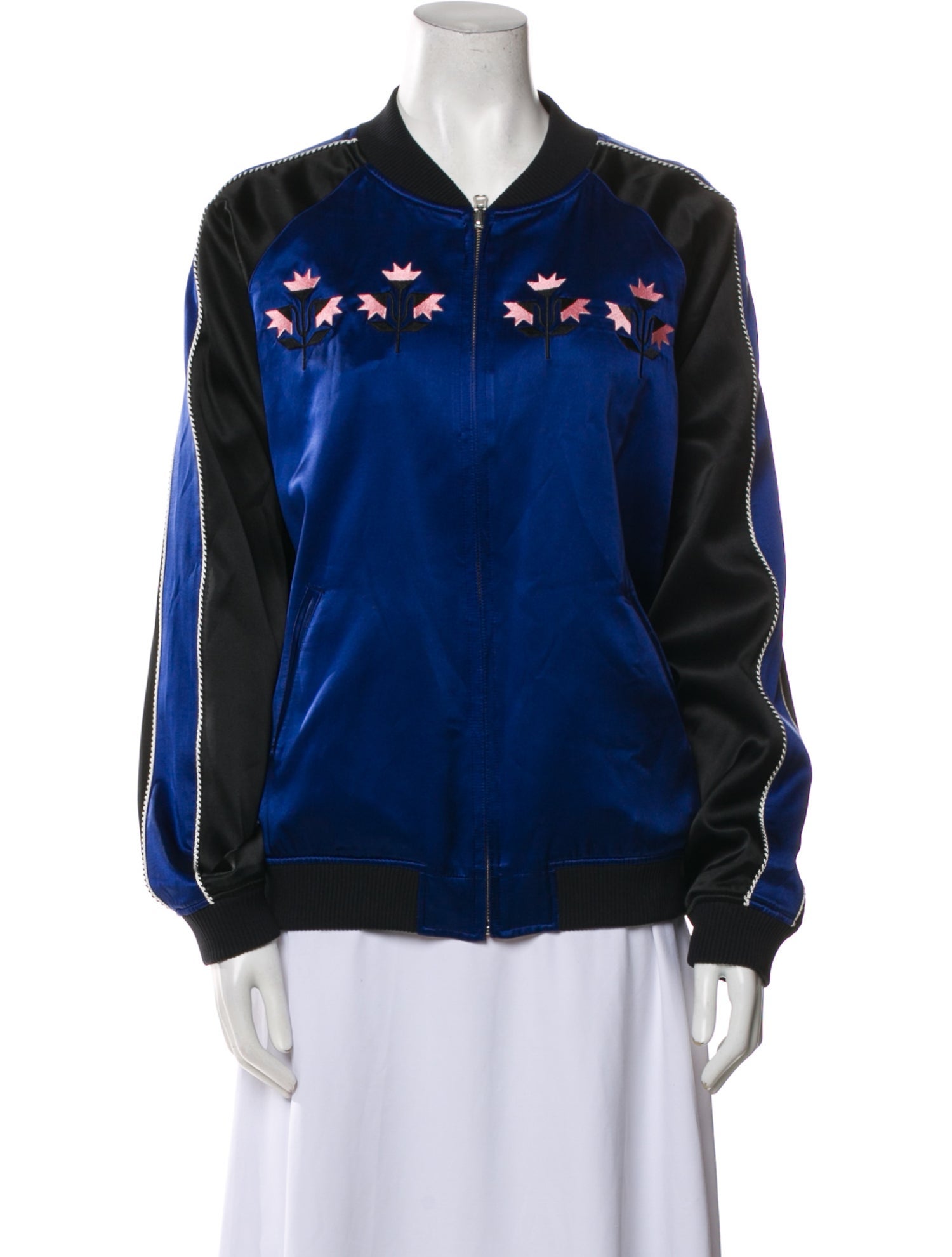 Opening Ceremony Silk Graphic Print Bomber Jacket