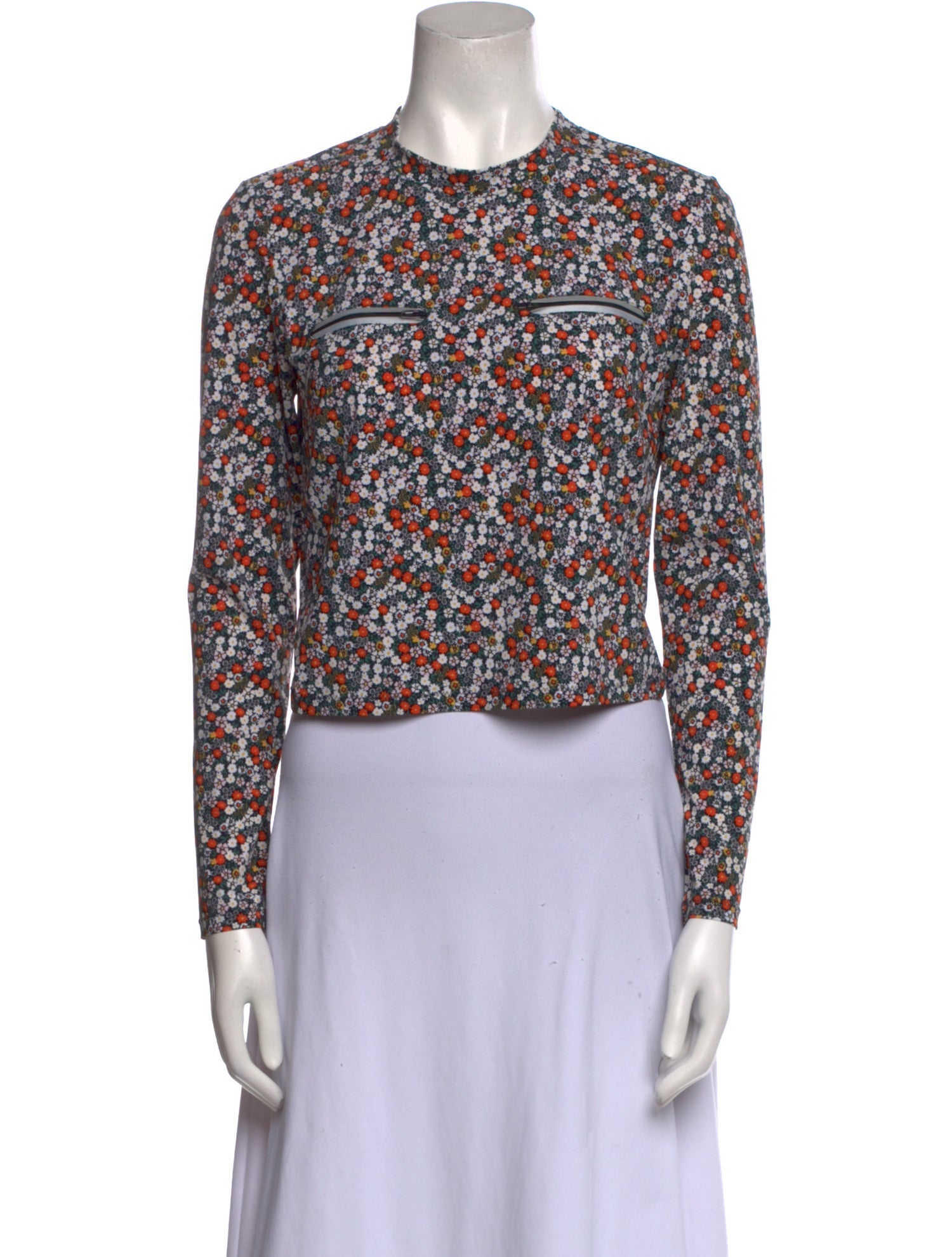 Opening Ceremony Floral Print Crew Neck Crop Top