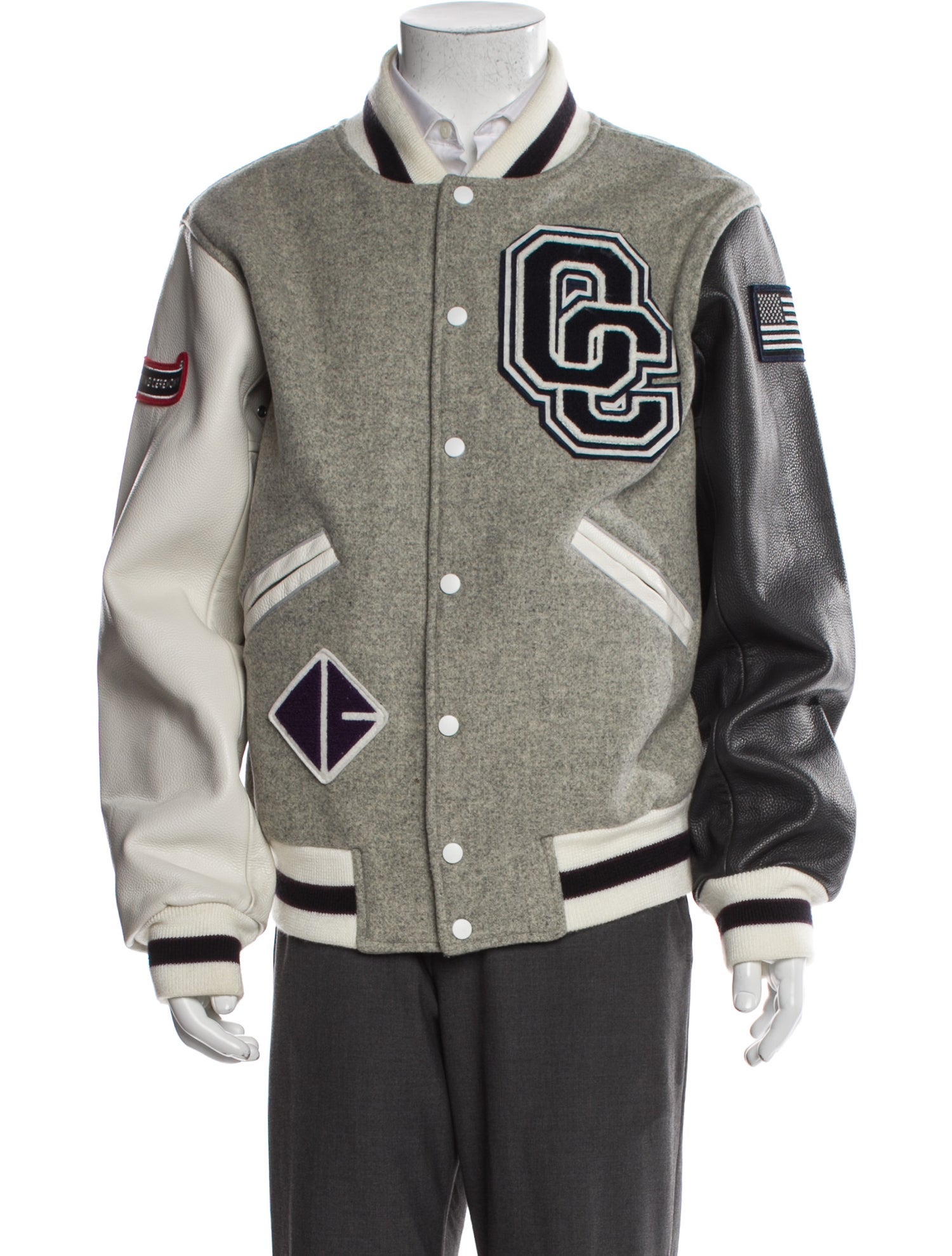 Opening Ceremony Wool Striped Varsity Jacket