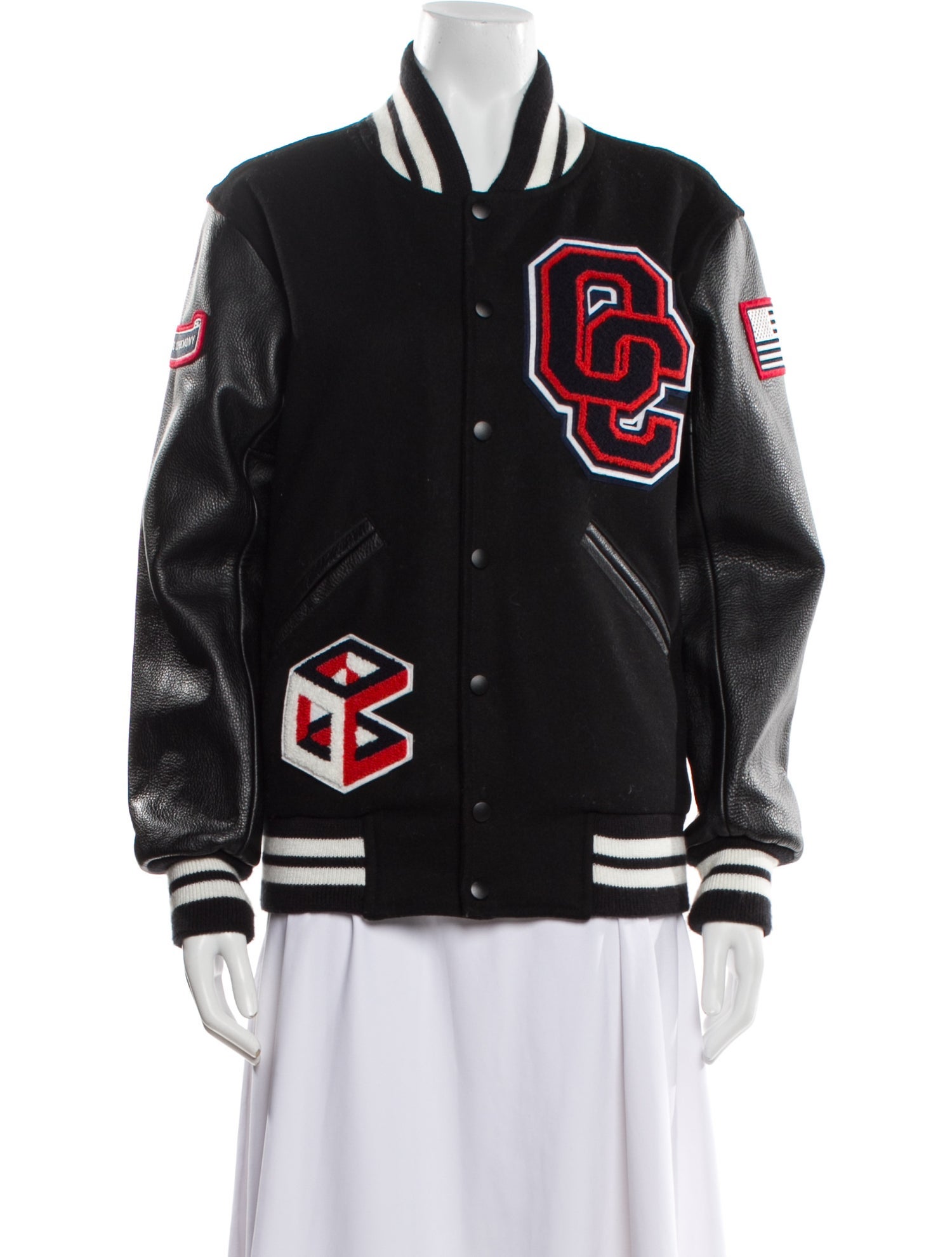 Opening Ceremony Wool Graphic Print Bomber Jacket