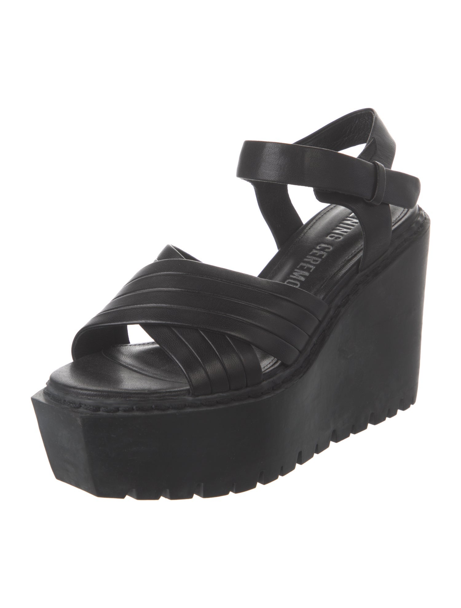 Opening Ceremony Embossed Leather Cutout Accent Slingback Pumps