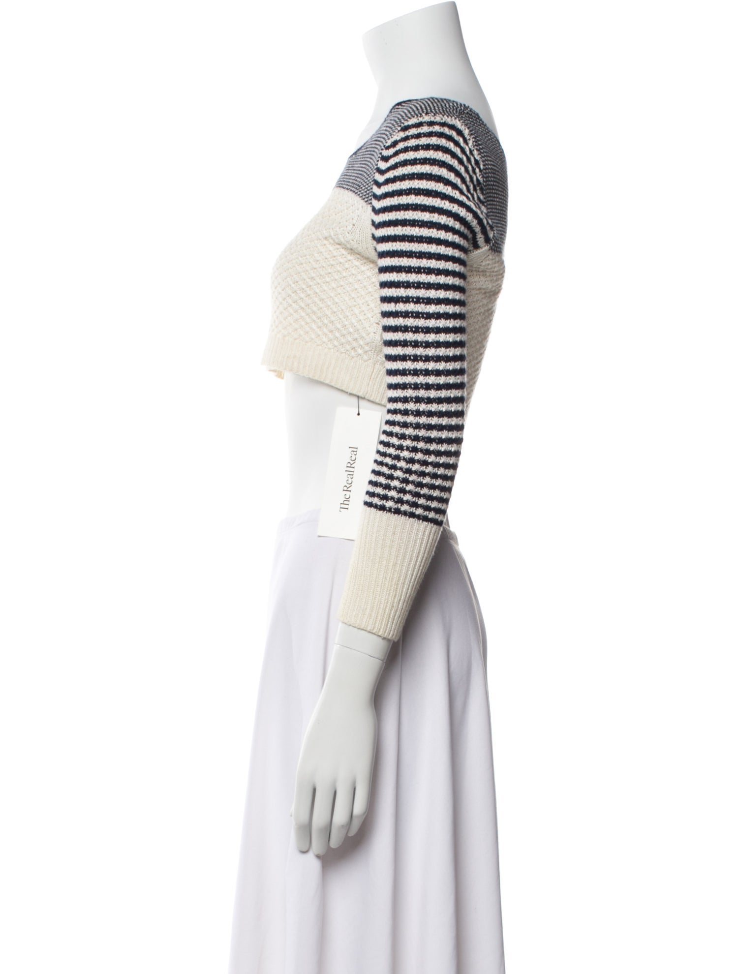 Opening Ceremony Striped Bateau Neckline Sweater