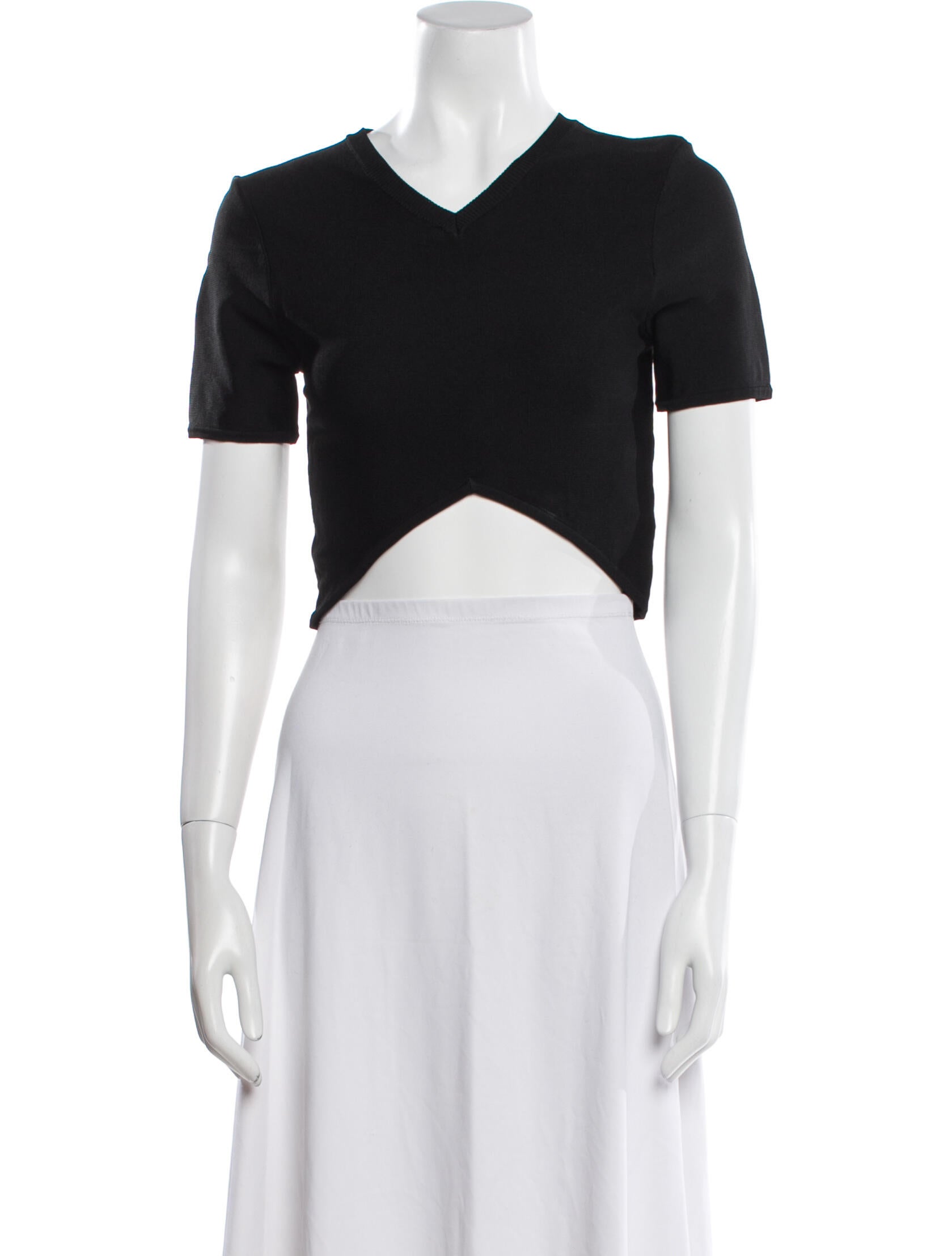 Opening Ceremony V-Neck Short Sleeve Crop Top