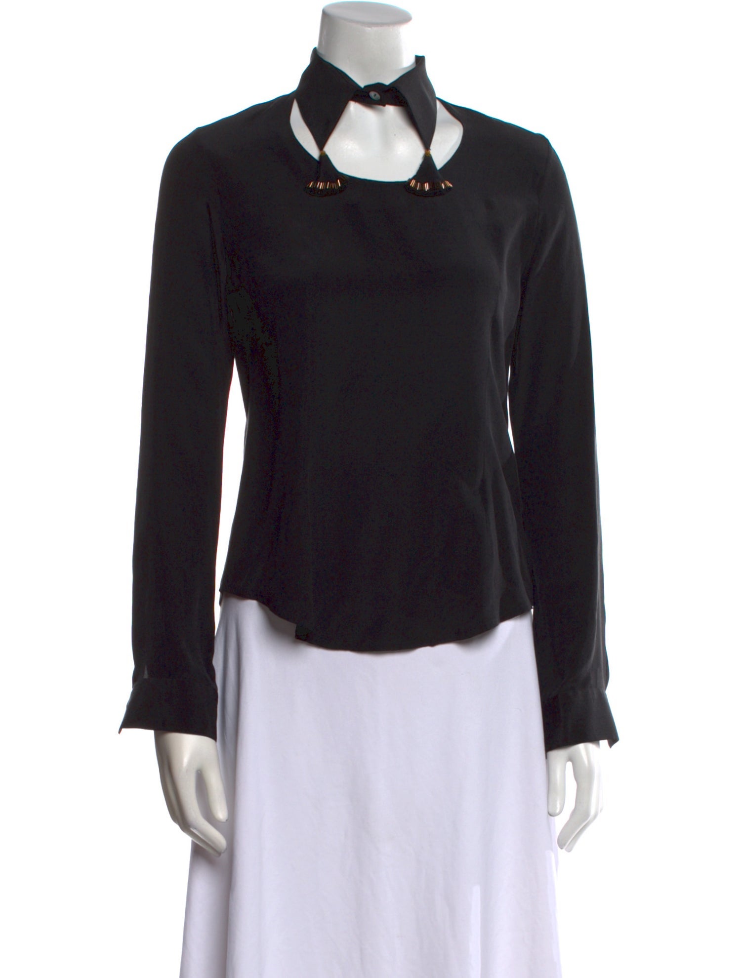 Opening Ceremony Silk Long Sleeve Button-Up Top