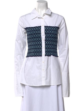 Opening Ceremony Graphic Print Long Sleeve Button-Up Top