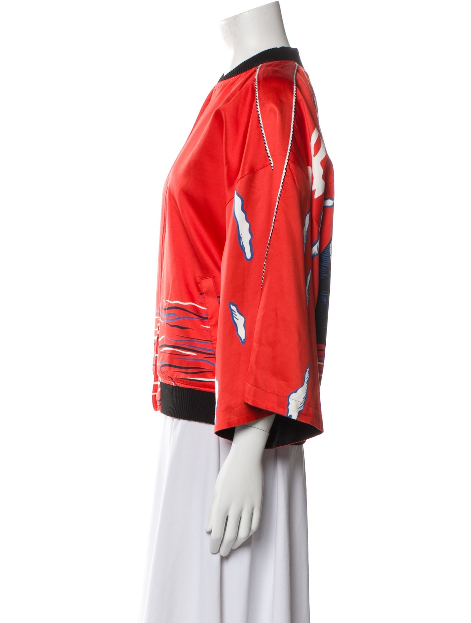 Opening Ceremony Silk Graphic Print Bomber Jacket