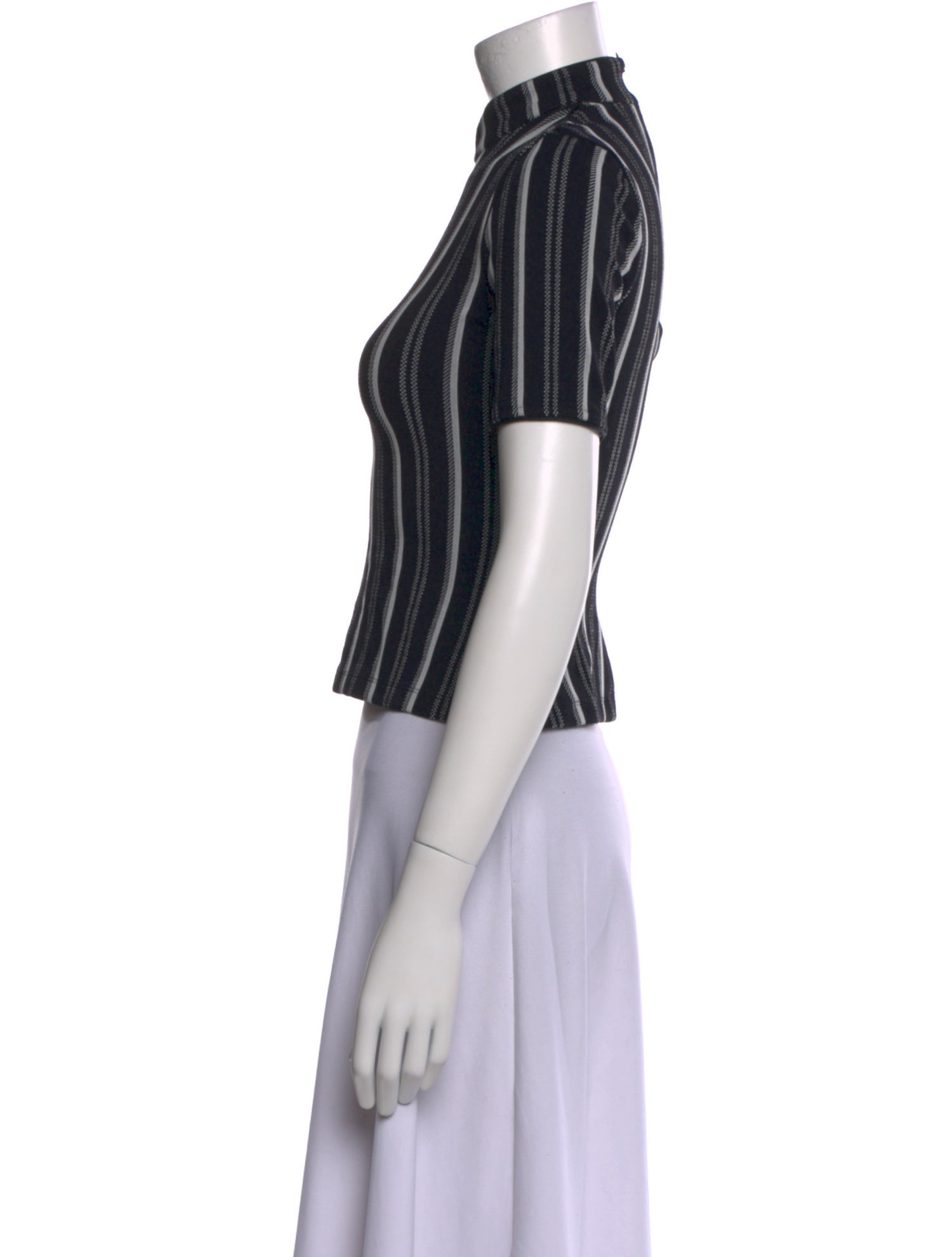 Opening Ceremony Striped Mock Neck Crop Top