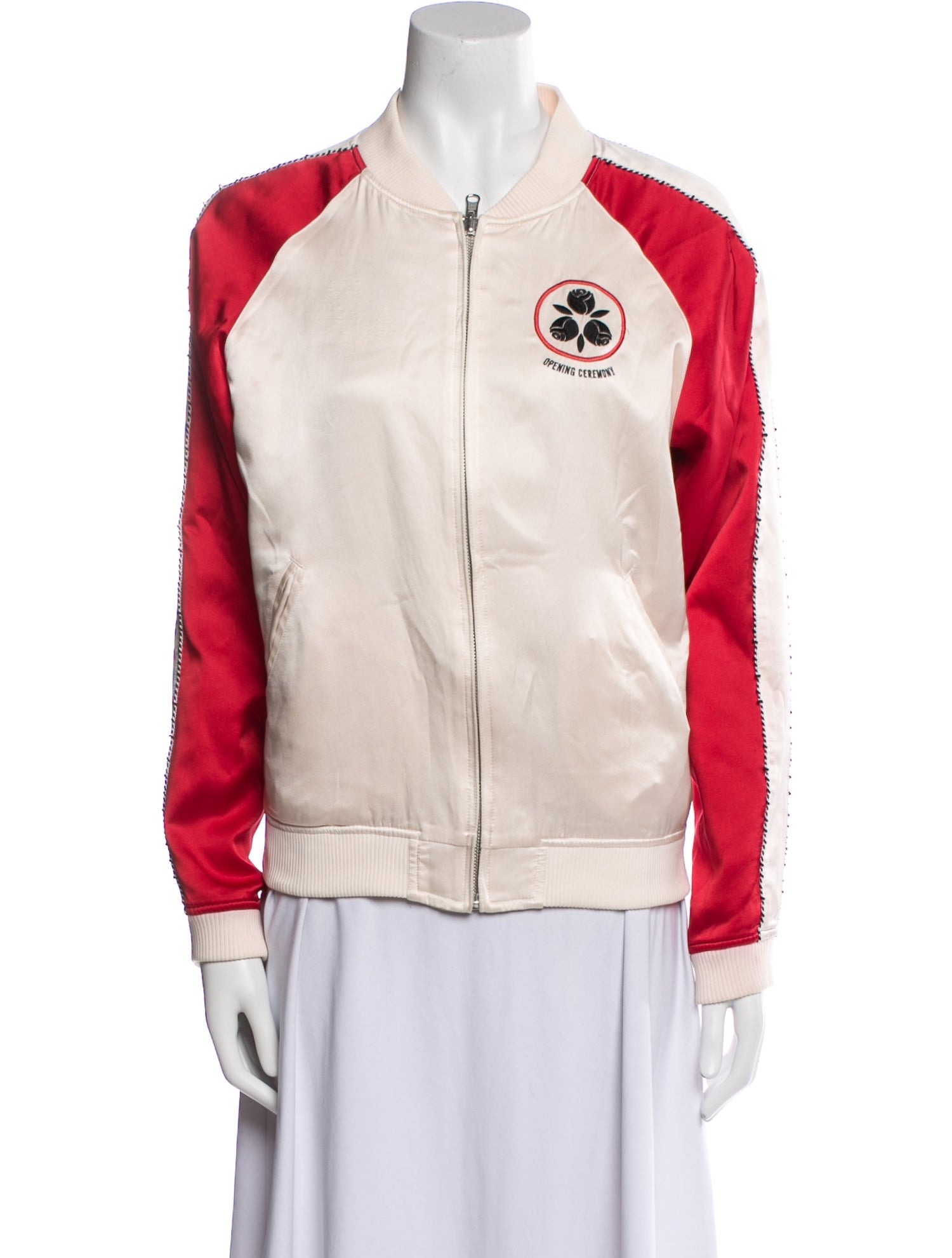 Opening Ceremony Silk Graphic Print Bomber Jacket