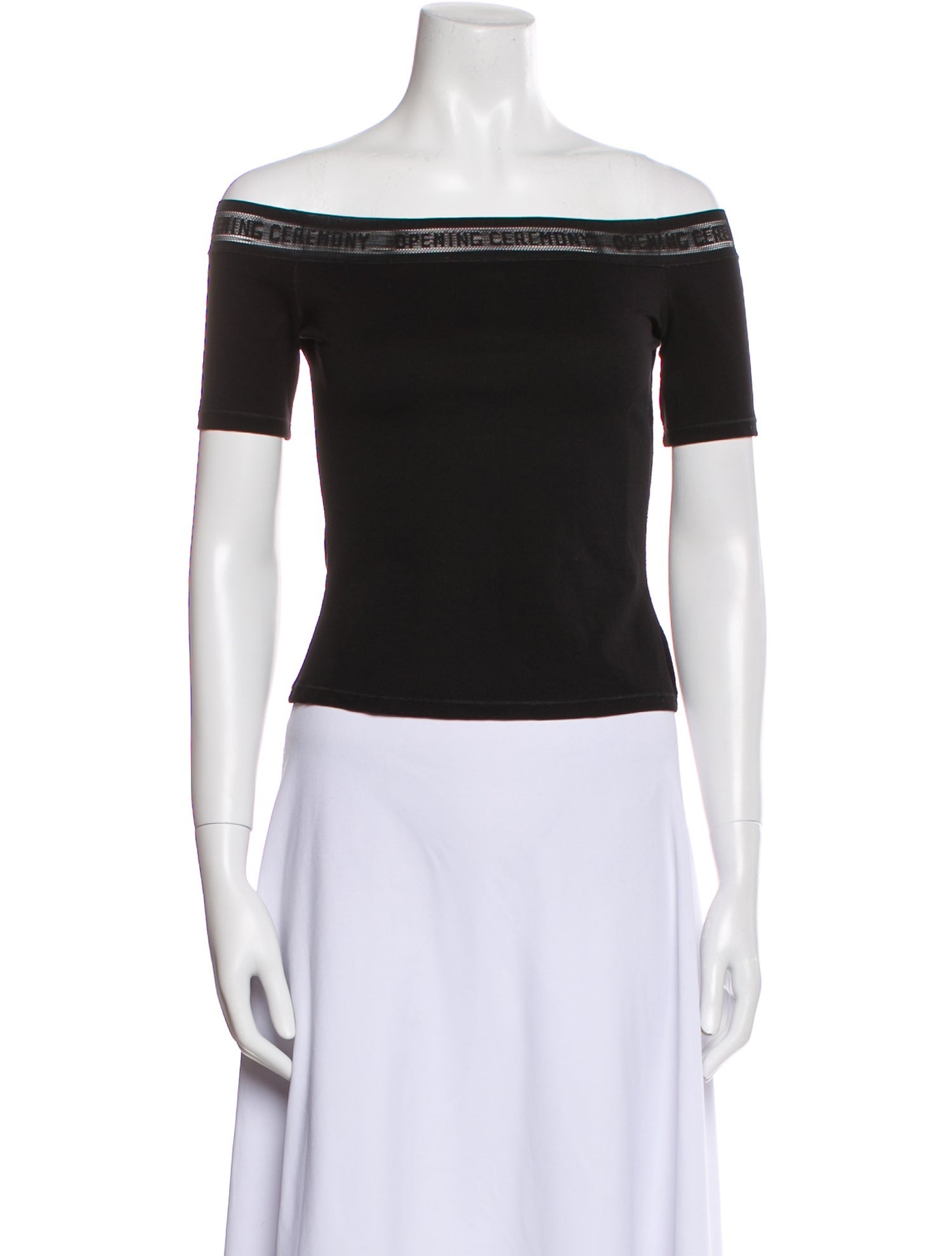 Opening Ceremony Off-The-Shoulder Short Sleeve Crop Top