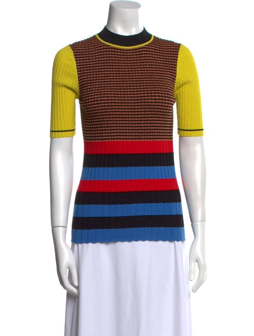 Opening Ceremony Striped Mock Neck Top