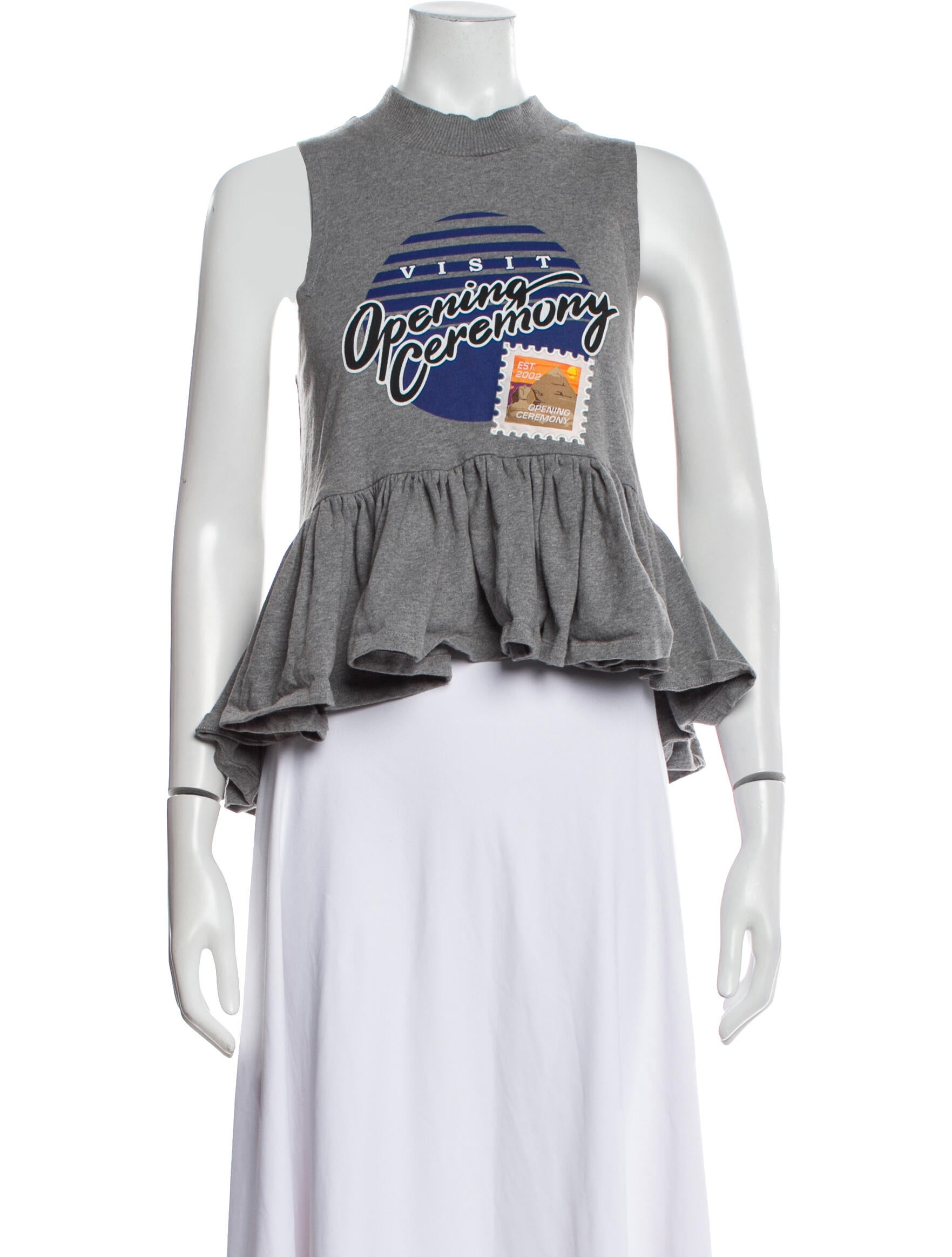 Opening Ceremony Graphic Print Crew Neck Crop Top