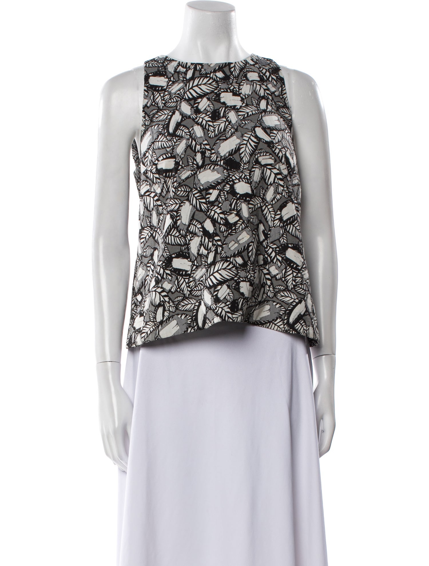 Opening Ceremony Printed Bateau Neckline Crop Top
