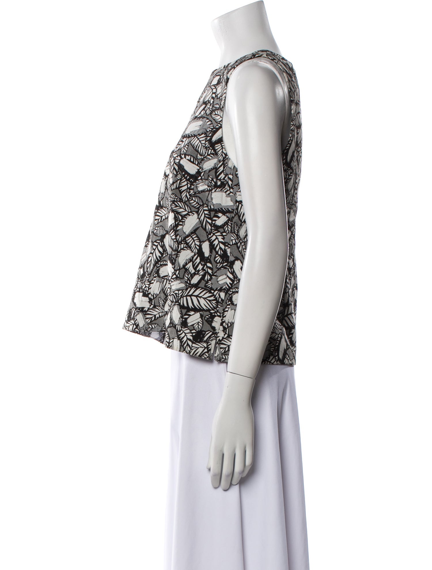 Opening Ceremony Printed Bateau Neckline Crop Top