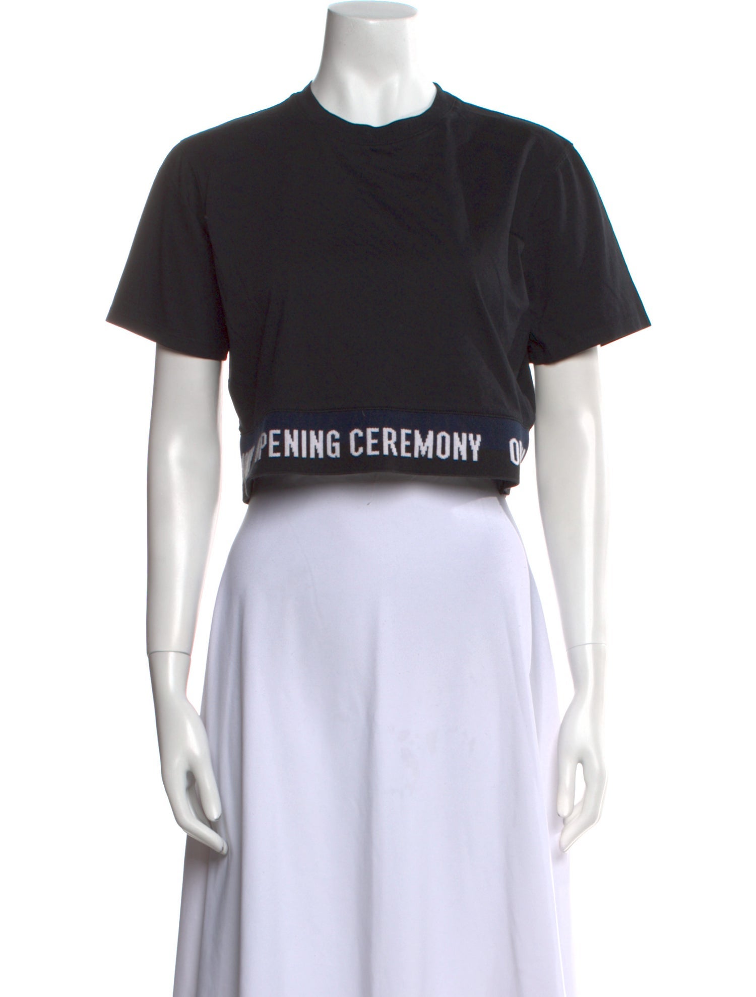 Opening Ceremony Crew Neck Short Sleeve Crop Top