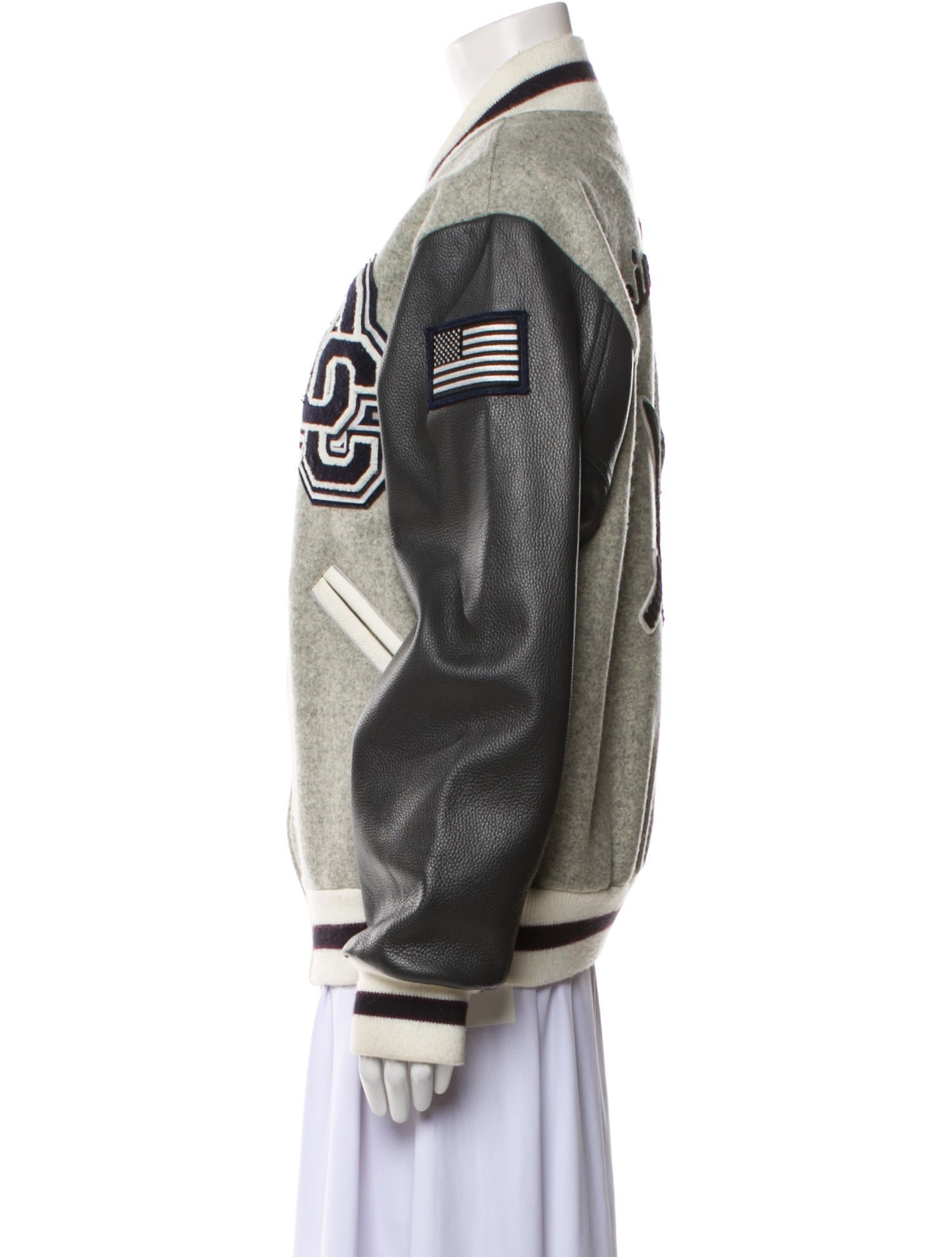 Opening Ceremony Wool Graphic Print Bomber Jacket