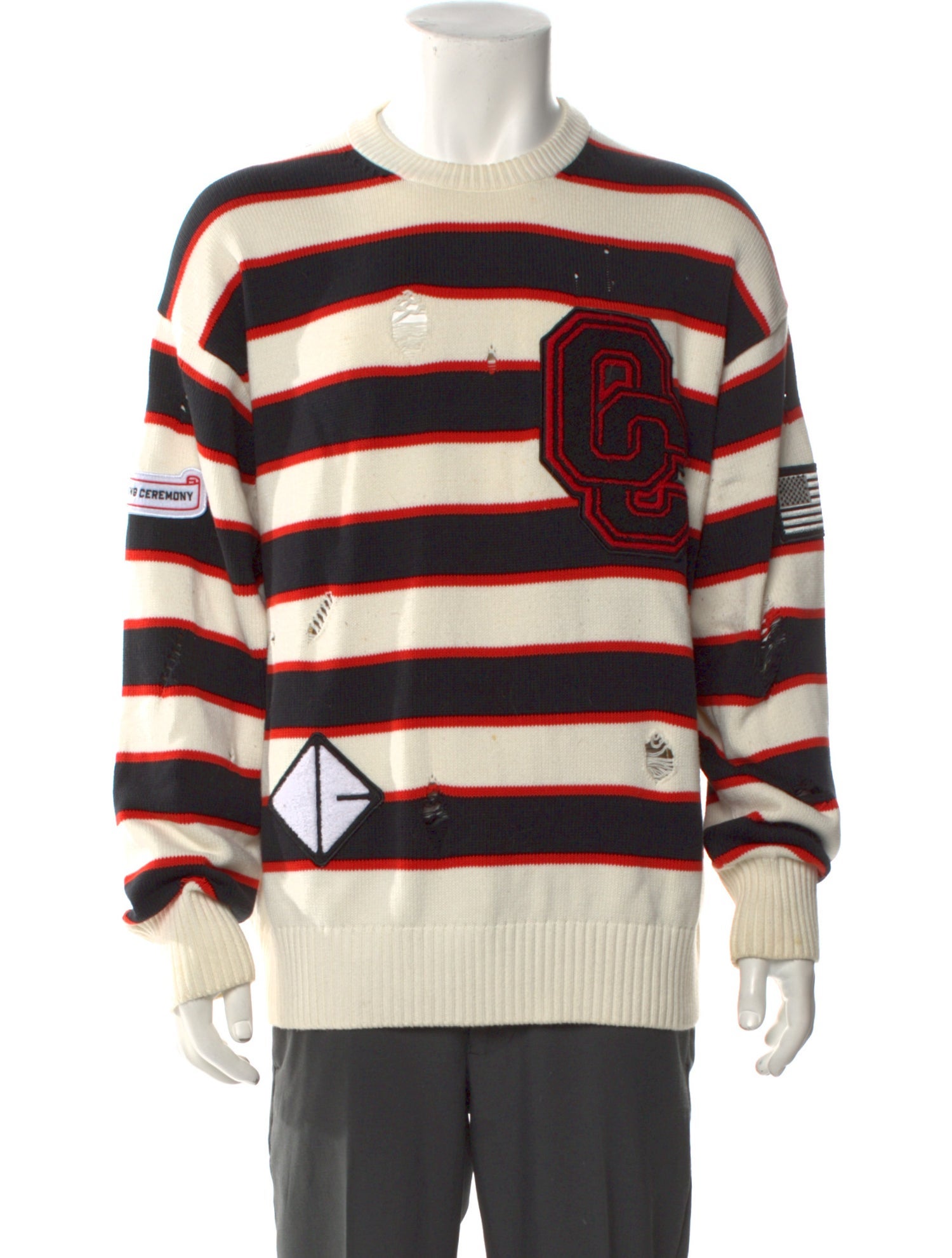 Opening Ceremony Striped Crew Neck Pullover