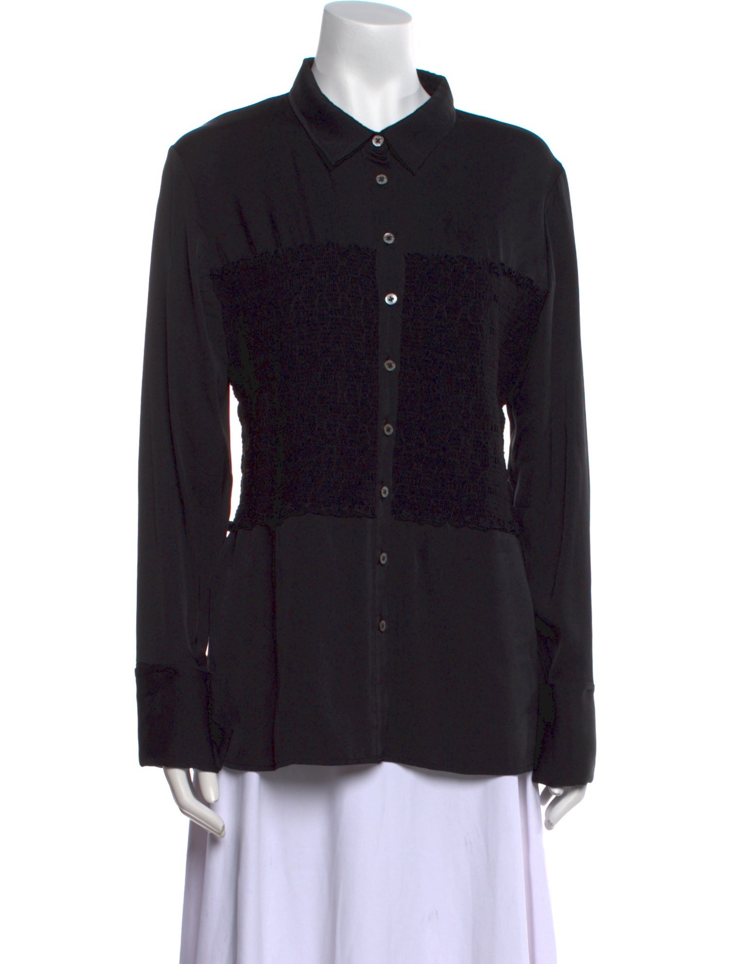 Opening Ceremony Silk Long Sleeve Button-Up Top