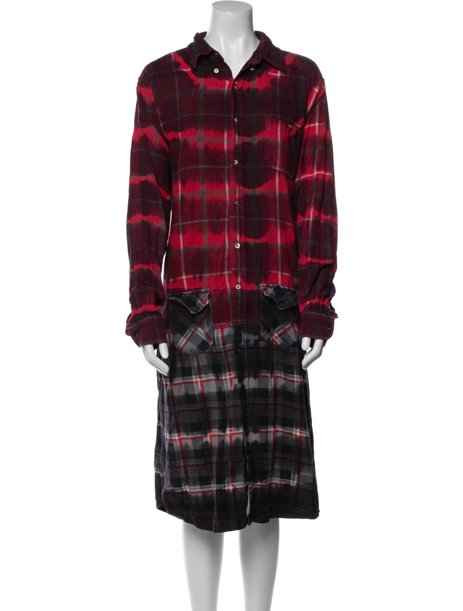 Opening Ceremony Plaid Print Midi Length Dress