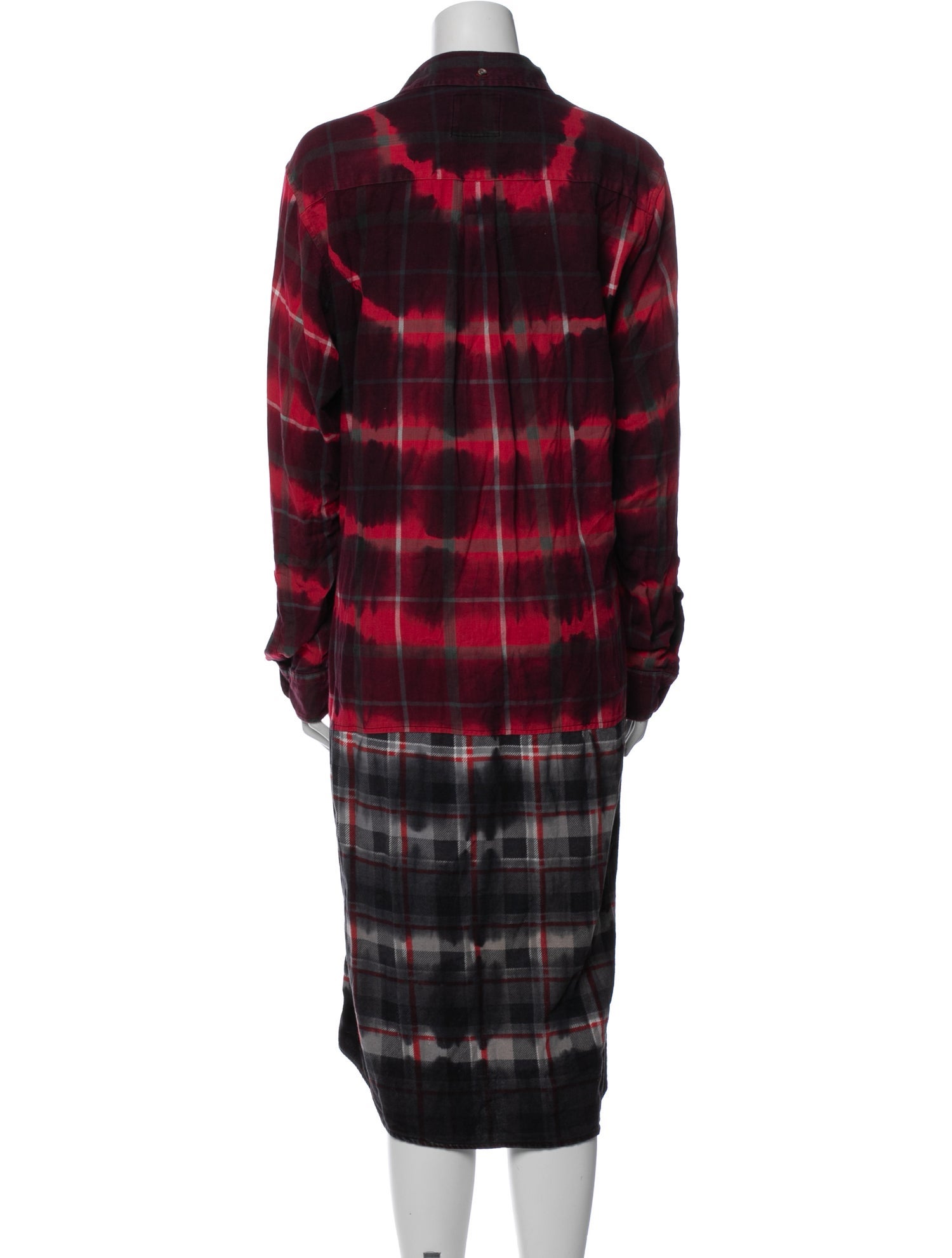 Opening Ceremony Plaid Print Midi Length Dress