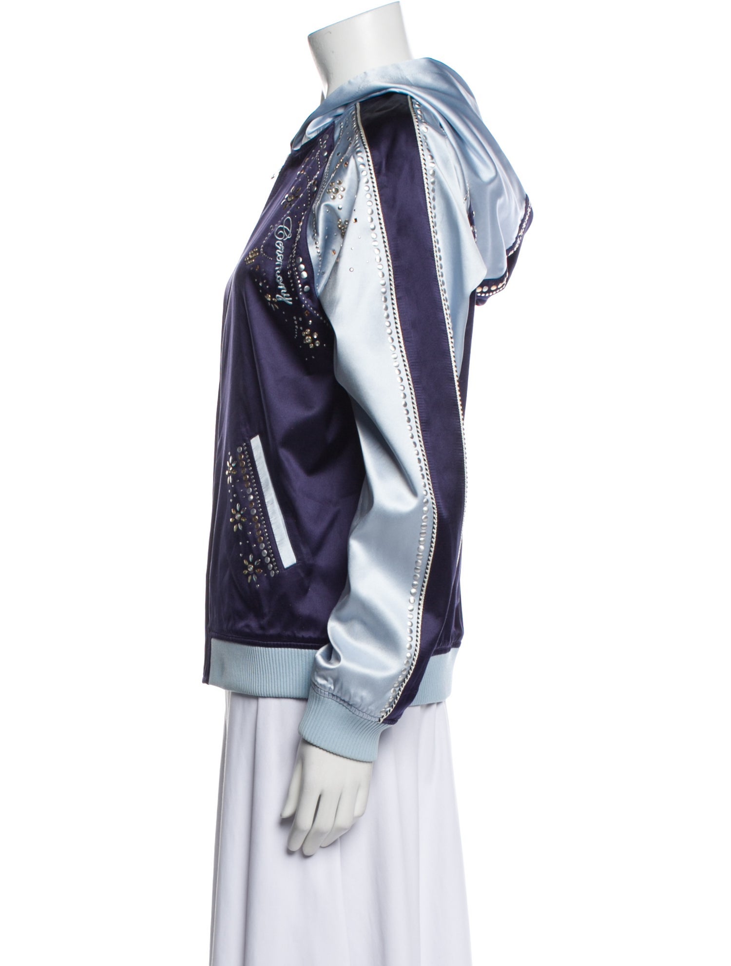 Opening Ceremony Silk Colorblock Pattern Bomber Jacket