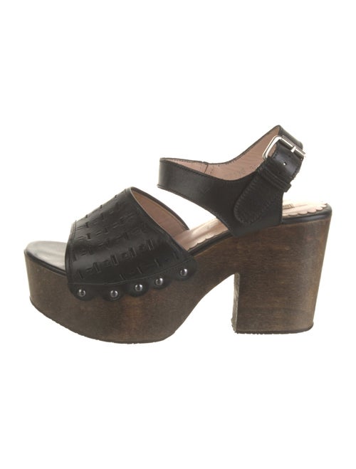 Opening Ceremony Leather Lasercut Accents Slingback Sandals