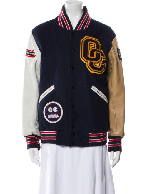 Opening Ceremony Wool Graphic Print Bomber Jacket