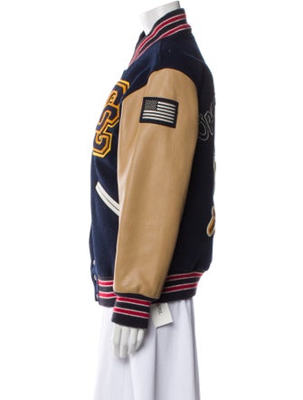 Opening Ceremony Wool Graphic Print Bomber Jacket