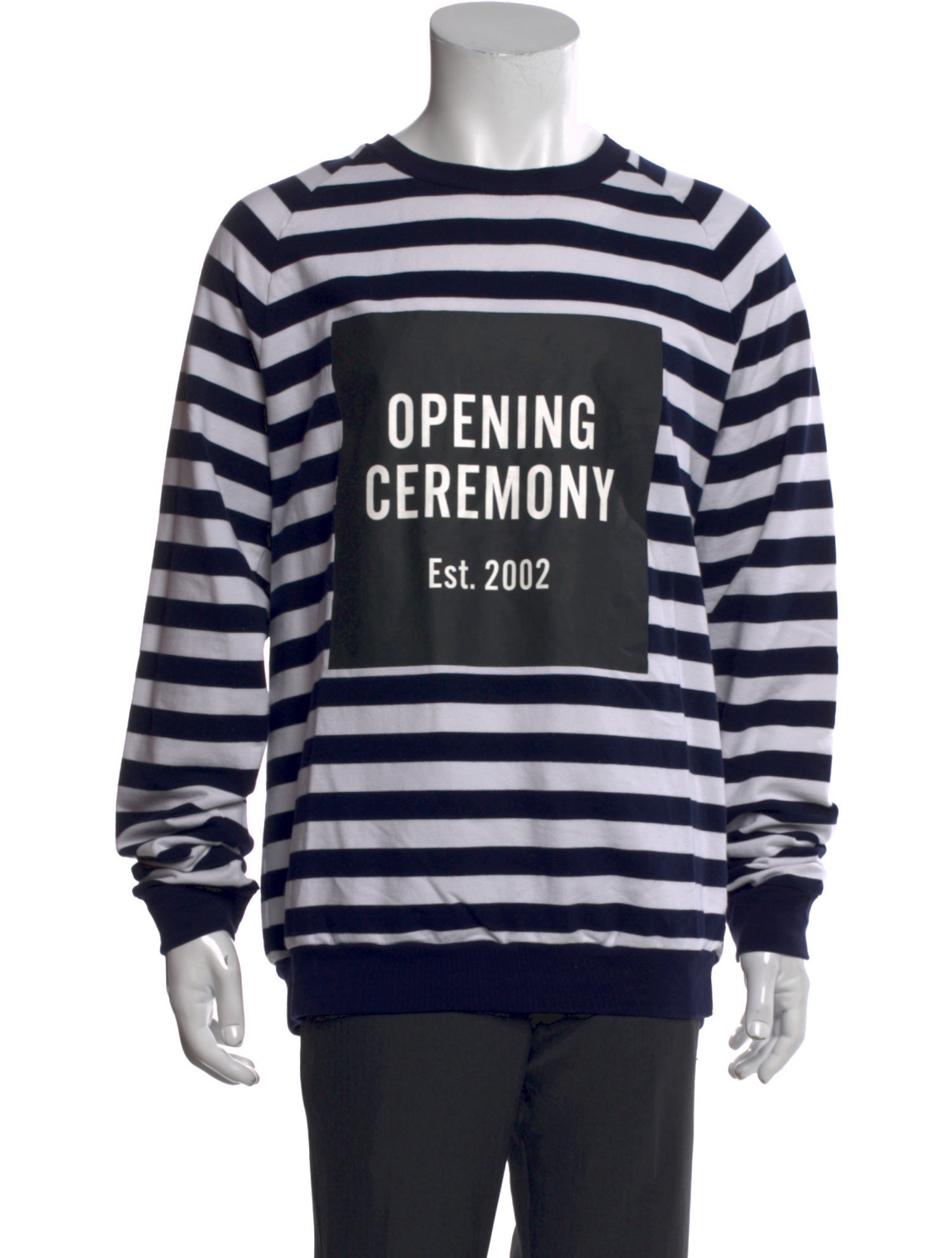 Opening Ceremony Striped Crew Neck Sweatshirt