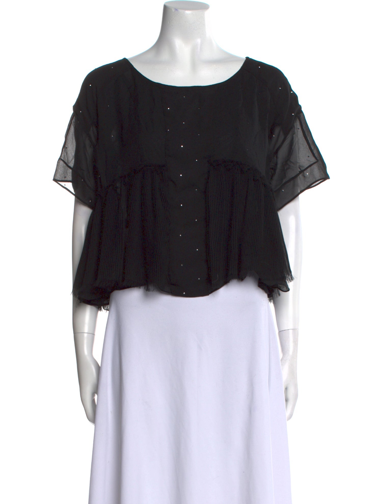 Opening Ceremony Silk Scoop Neck Crop Top