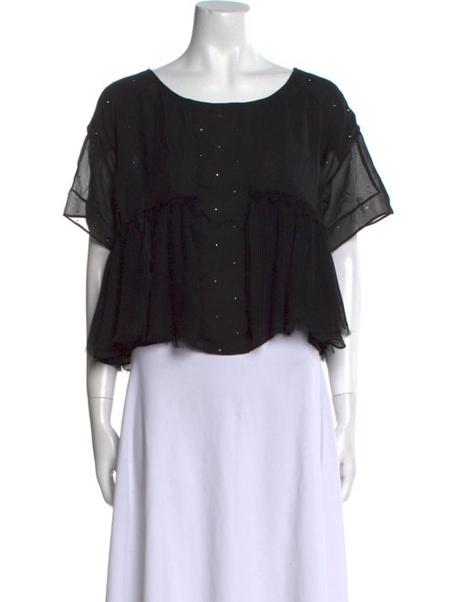 Opening Ceremony Silk Scoop Neck Crop Top