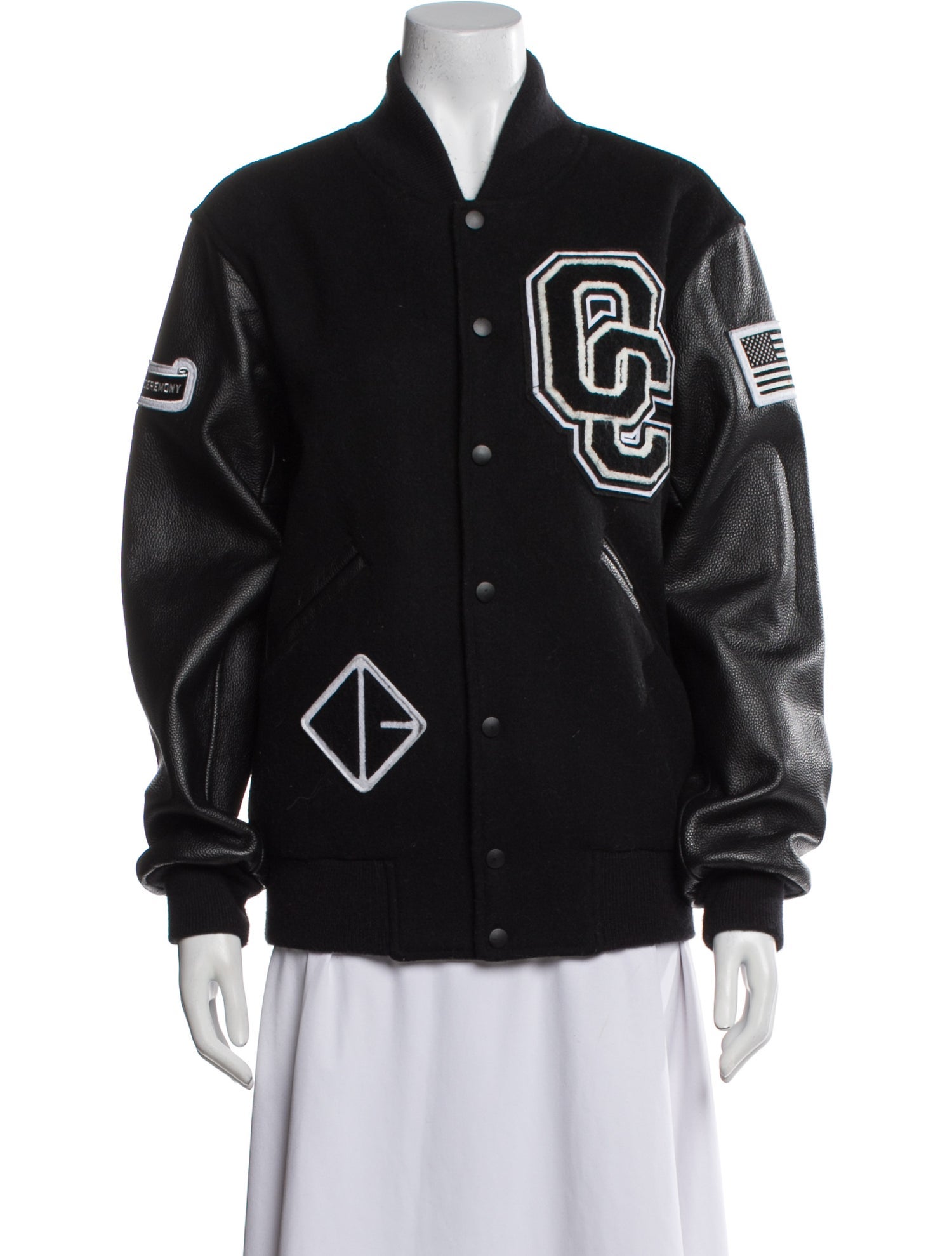 Opening Ceremony Wool Graphic Print Bomber Jacket