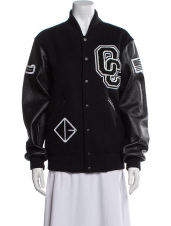 Opening Ceremony Wool Graphic Print Bomber Jacket