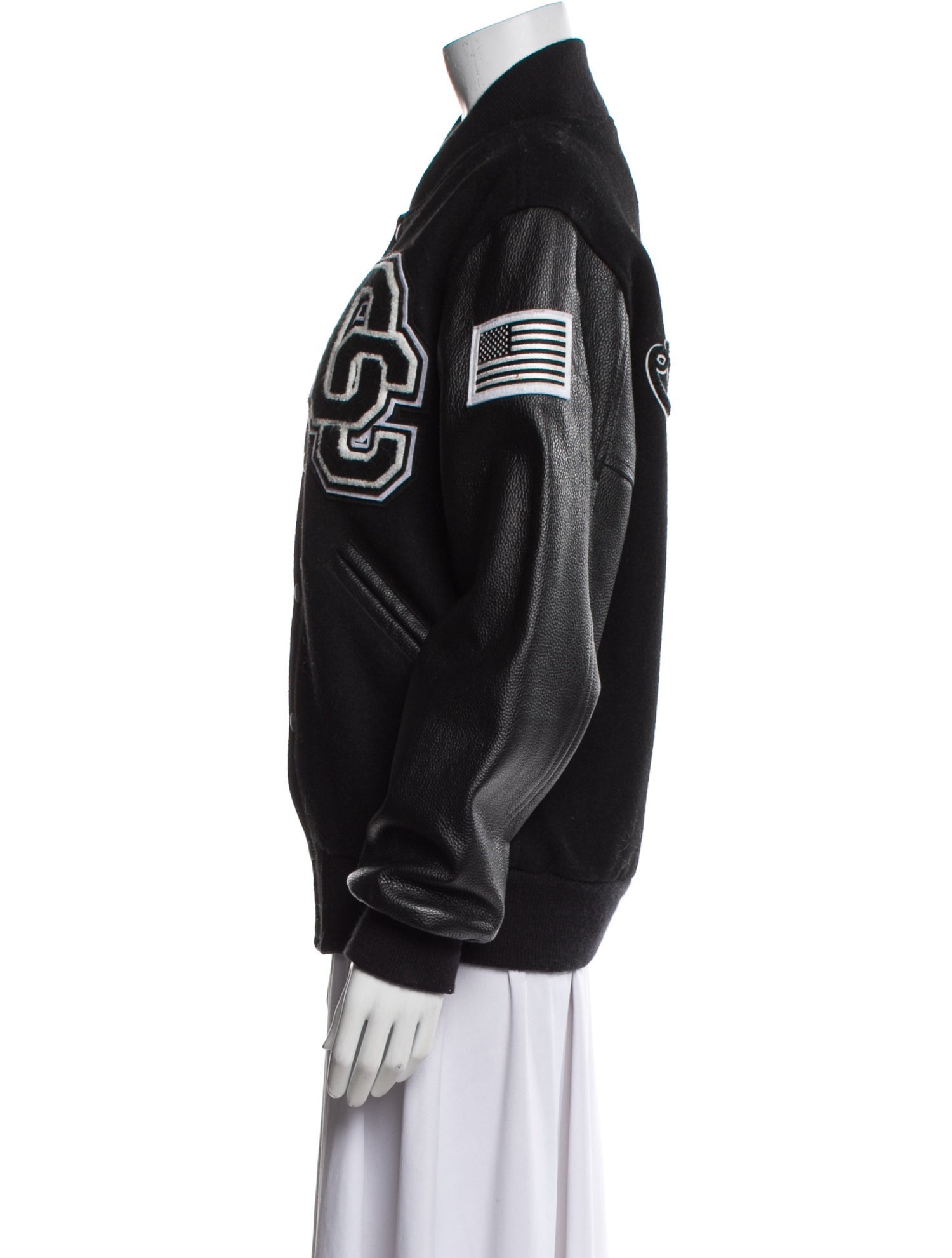 Opening Ceremony Wool Graphic Print Bomber Jacket