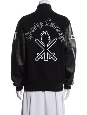 Opening Ceremony Wool Graphic Print Bomber Jacket