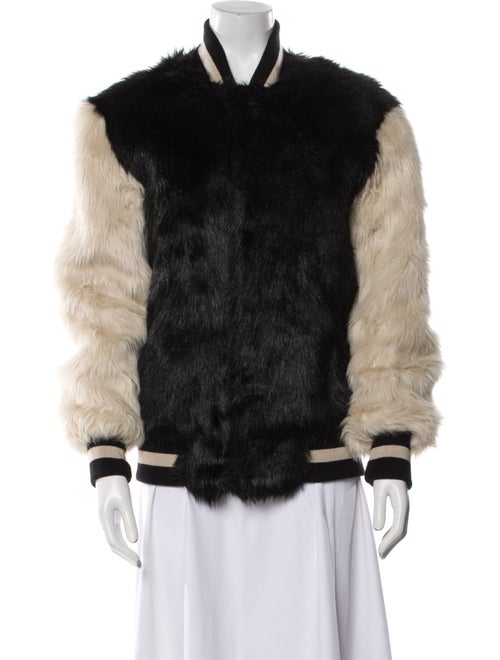 Opening Ceremony Colorblock Pattern Faux Fur Jacket