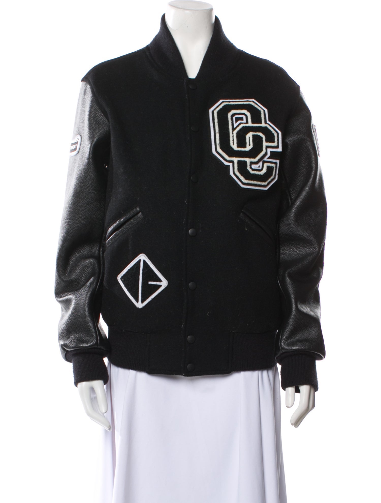 Opening Ceremony Wool Graphic Print Bomber Jacket